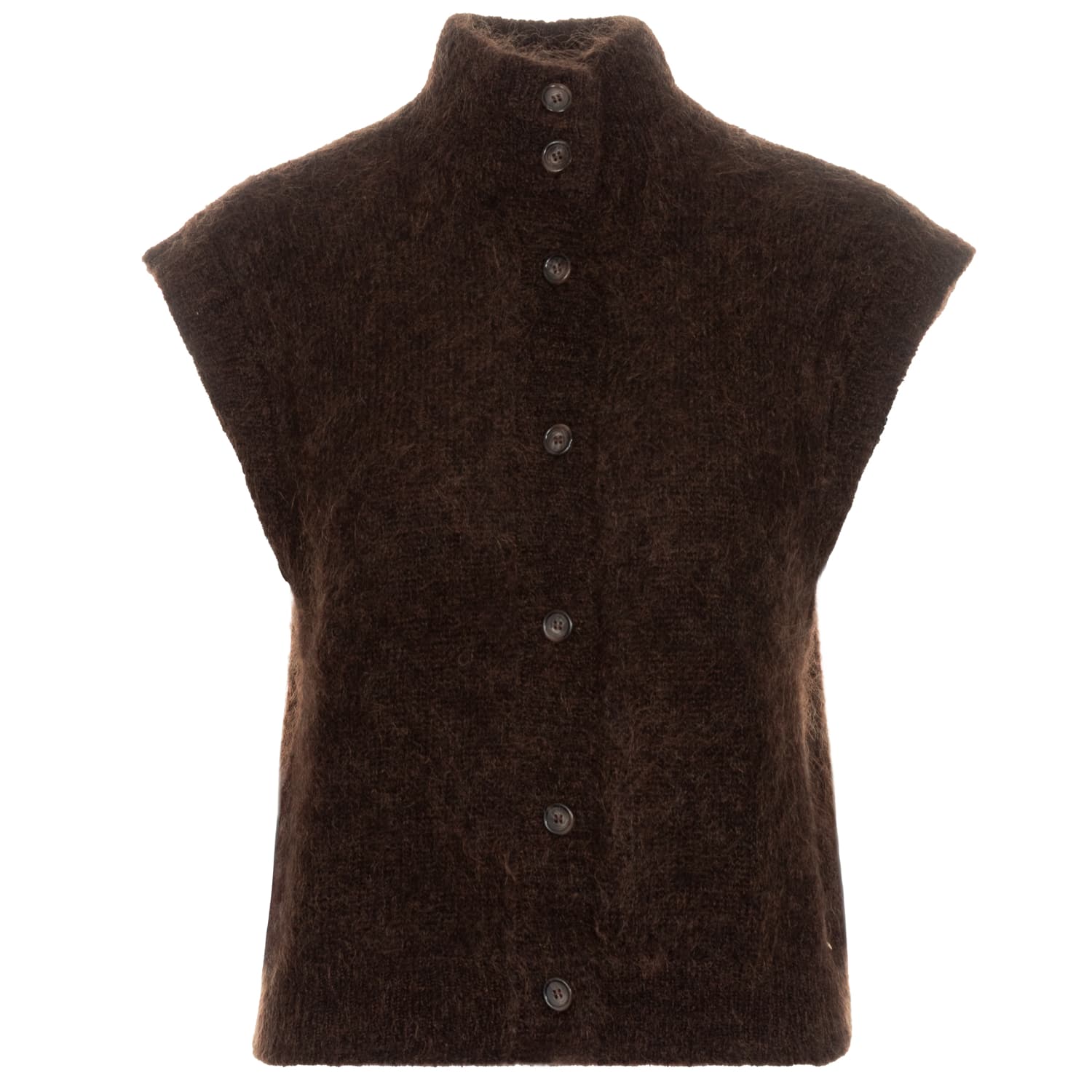 High Collar Wool Vest