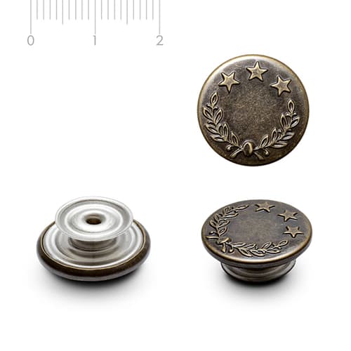 Brass metal button, pattern JB114