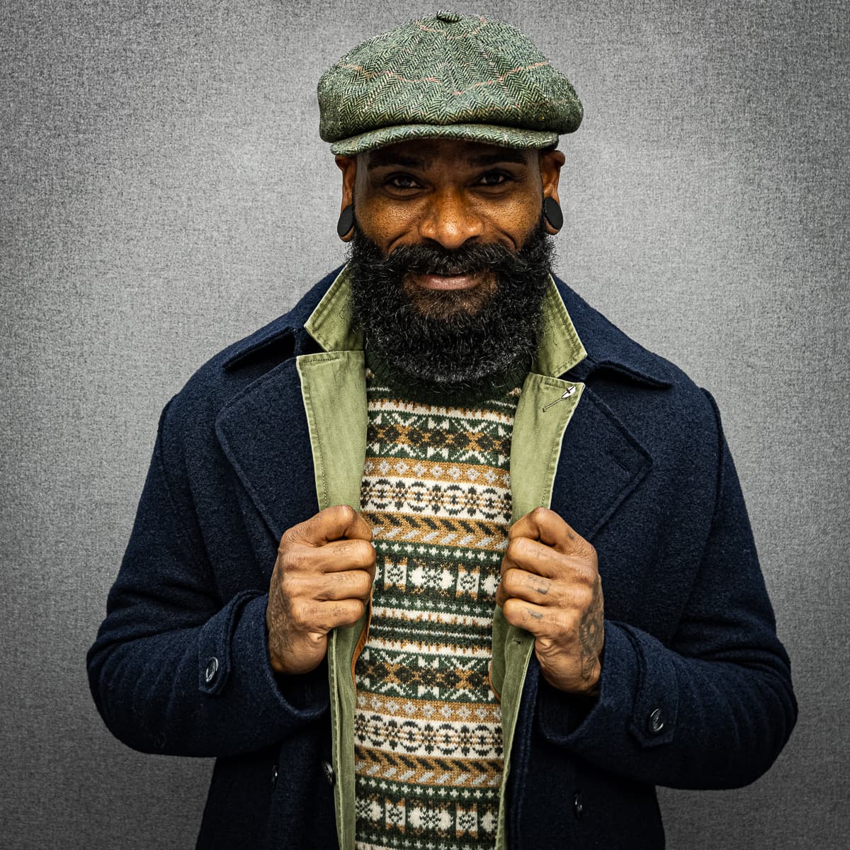 Newsboy Retro Cap Shetland Wool Green