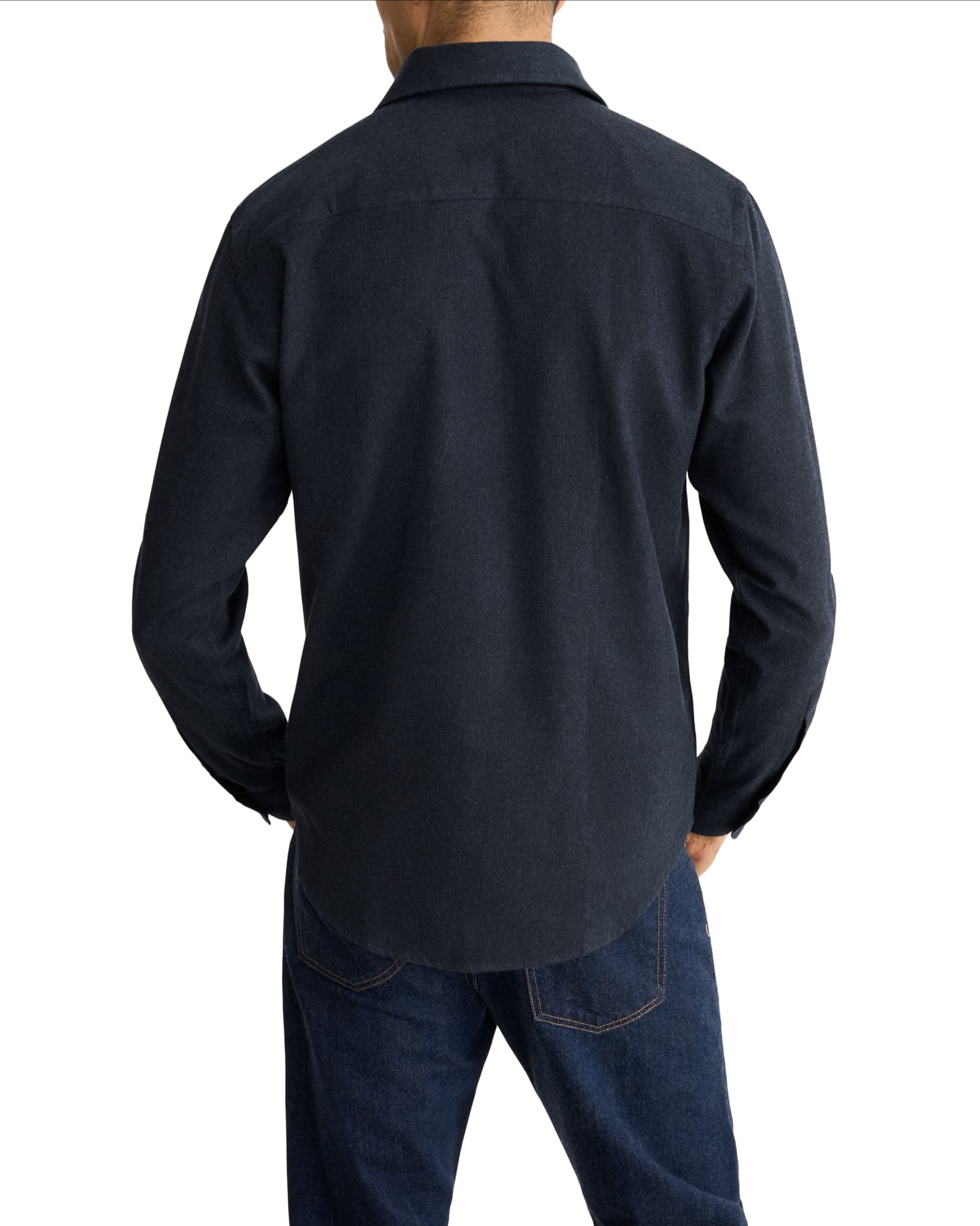 Solid Flannel Shirt Causal Fit