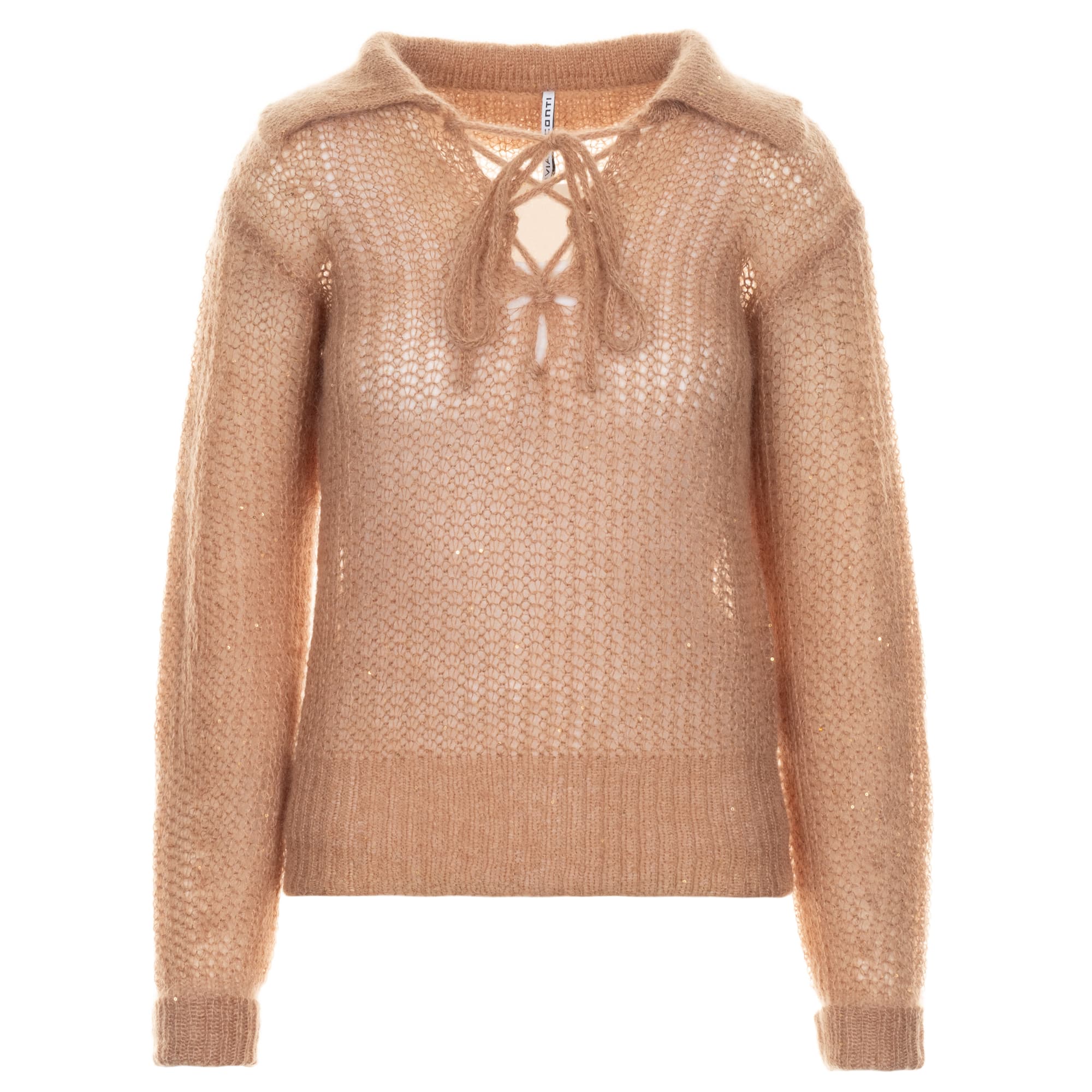 Hole Knit Sweater Camel Hole Knit Sweater Camel