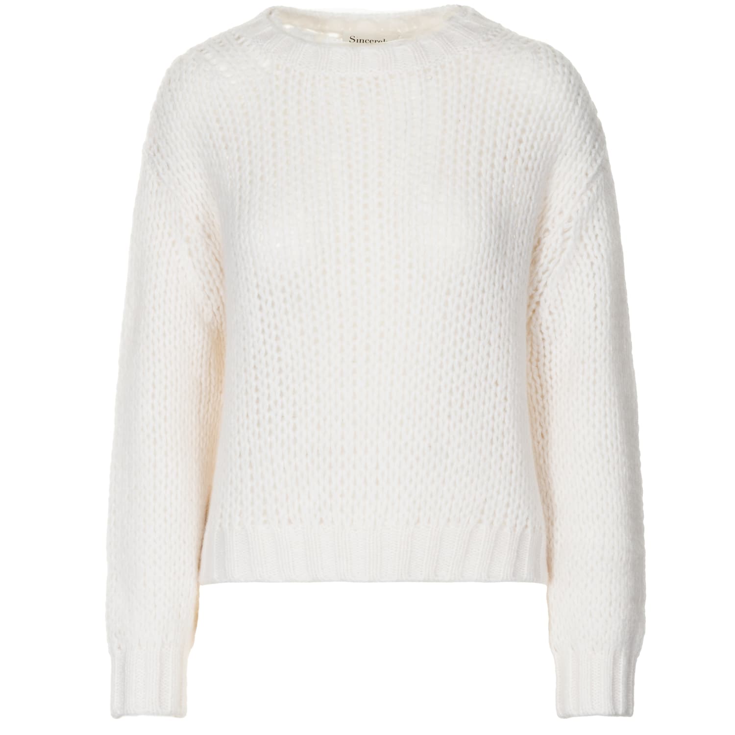 Cahsmere Knit Sweater Bleached White
