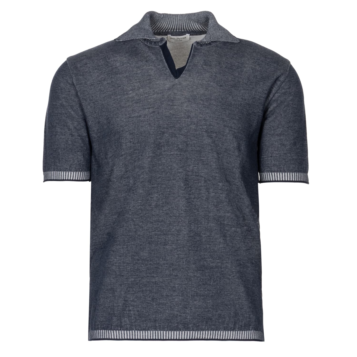 Plated Cotton Knit Polo Shirt