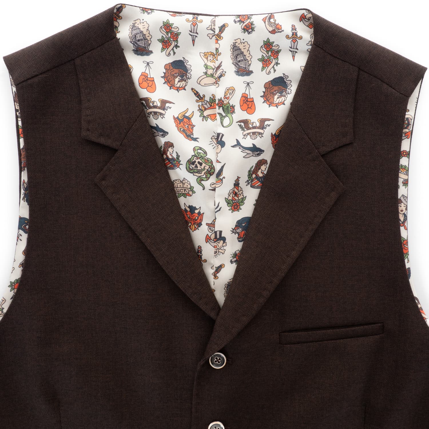 Virgin Wool Suit Brown