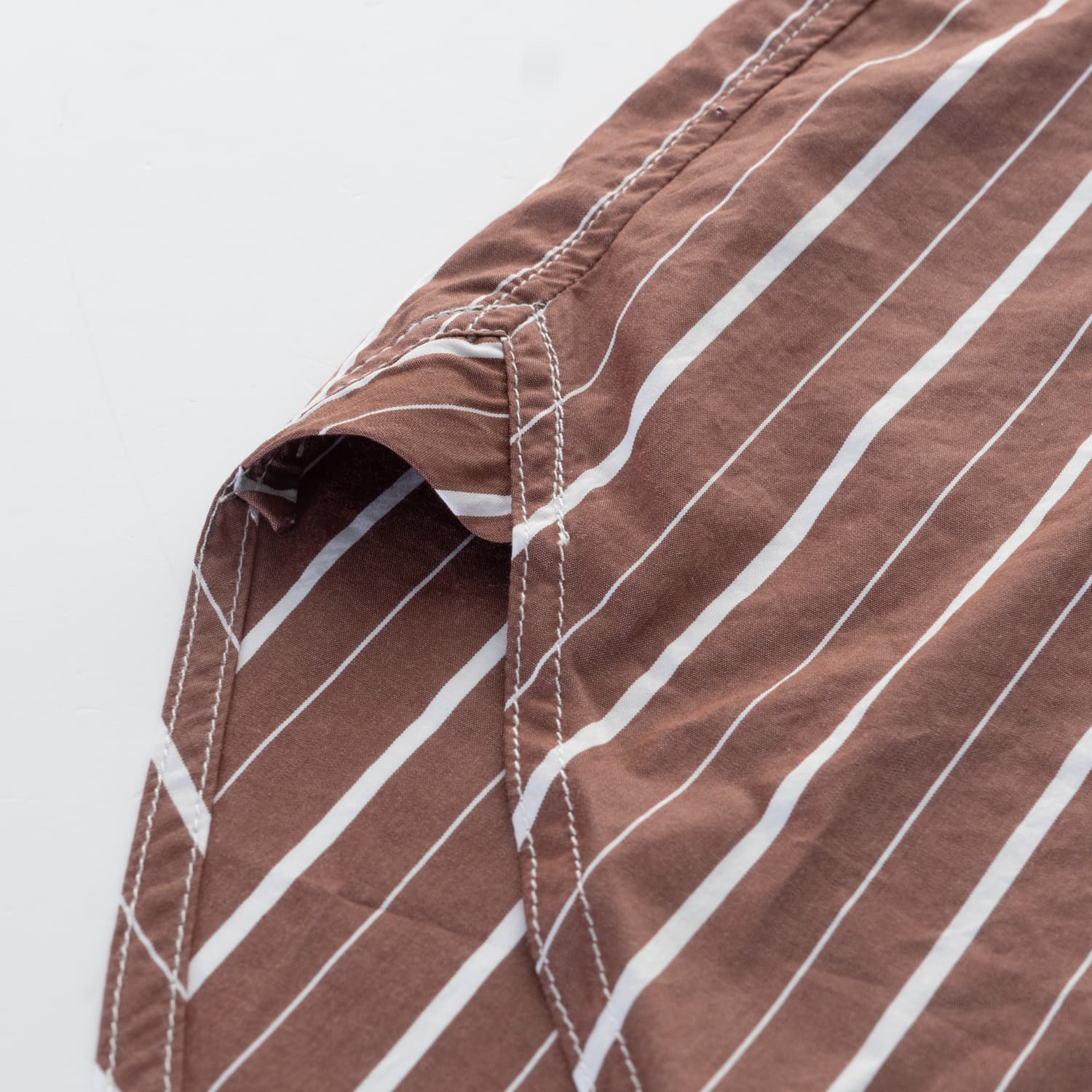 Cotton Blouse Striped with Stand Collar