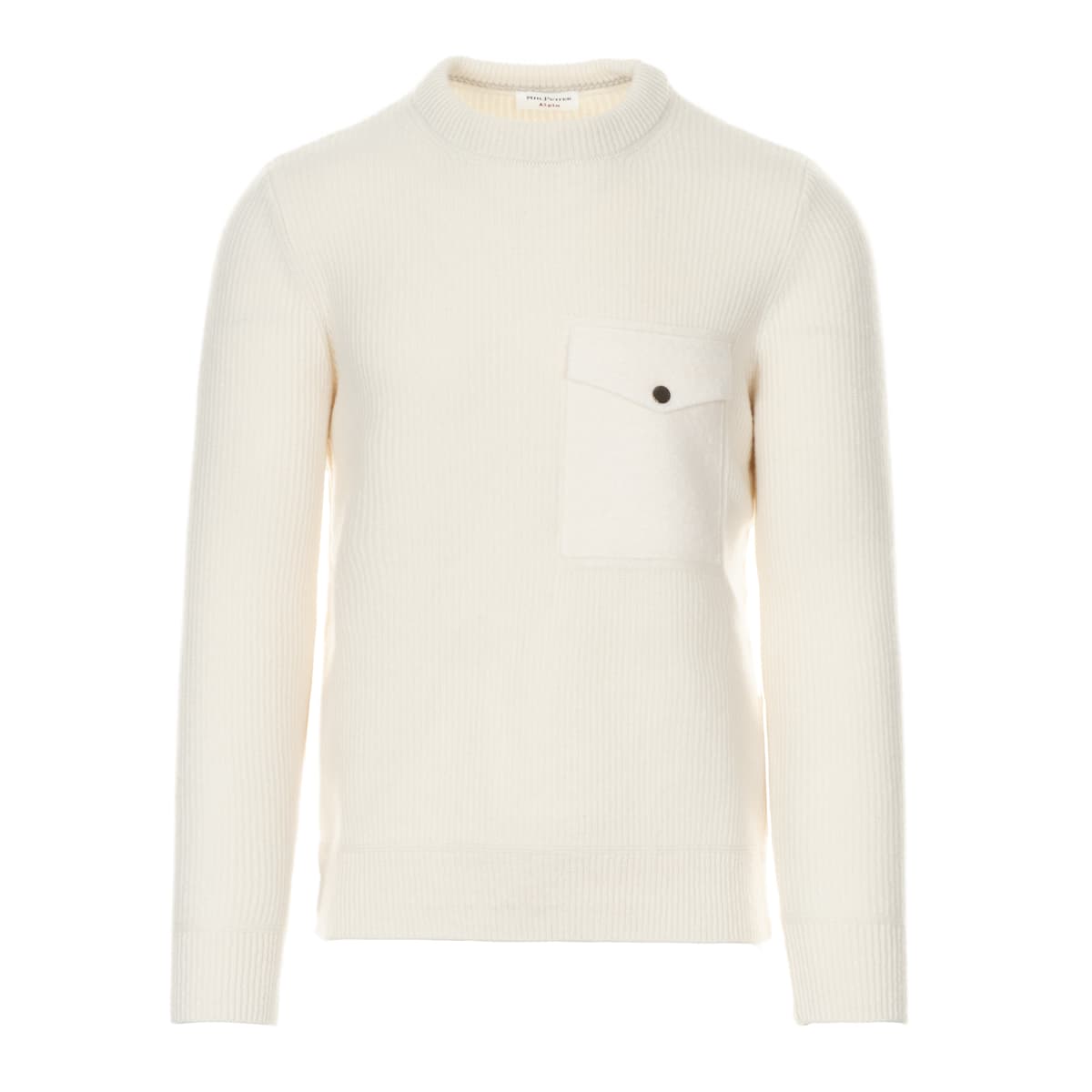 Natural Ribbed Sweater with Pocket