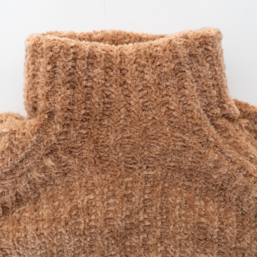 Bouclé Knit Turtleneck Sweater