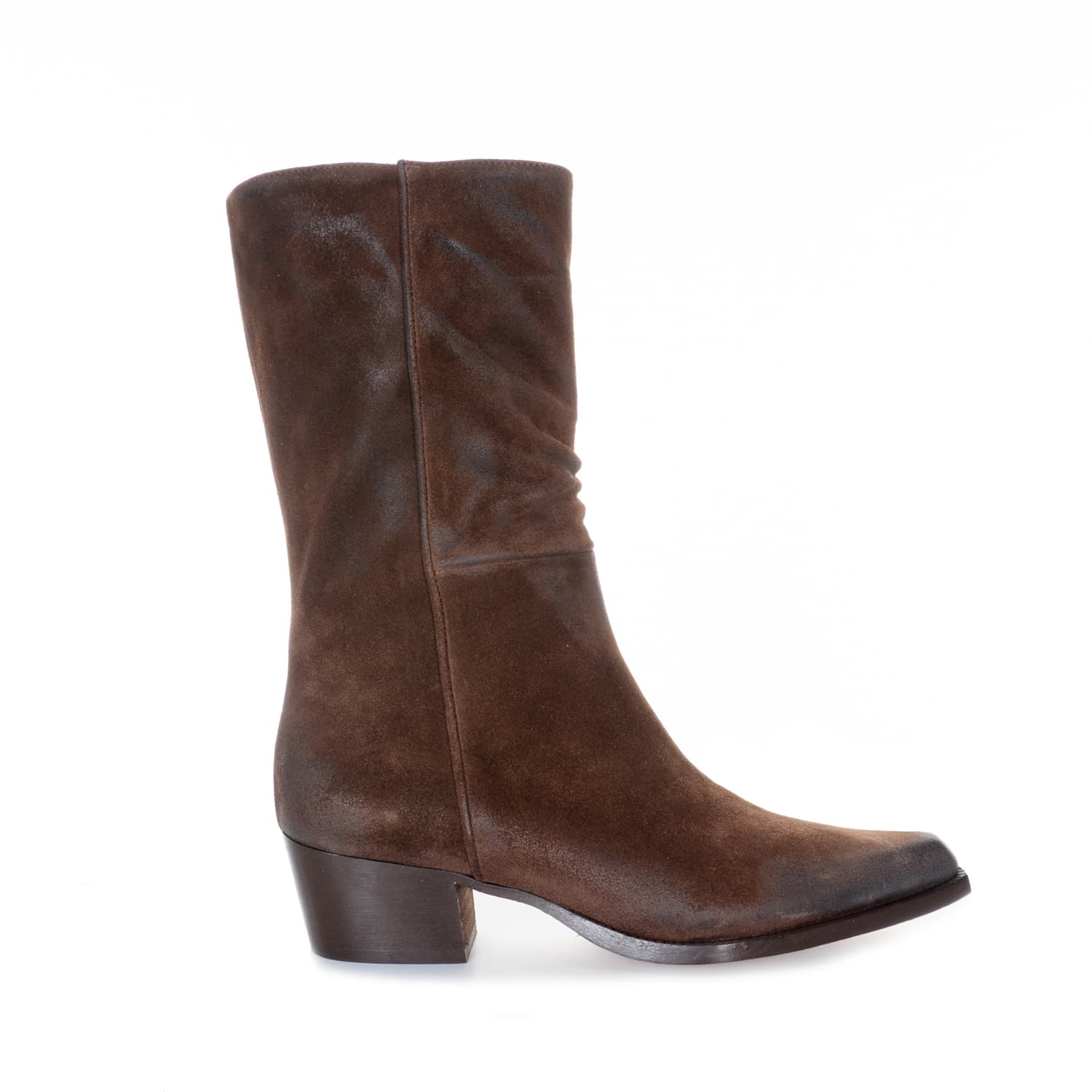 Suede Leather Boots Brown