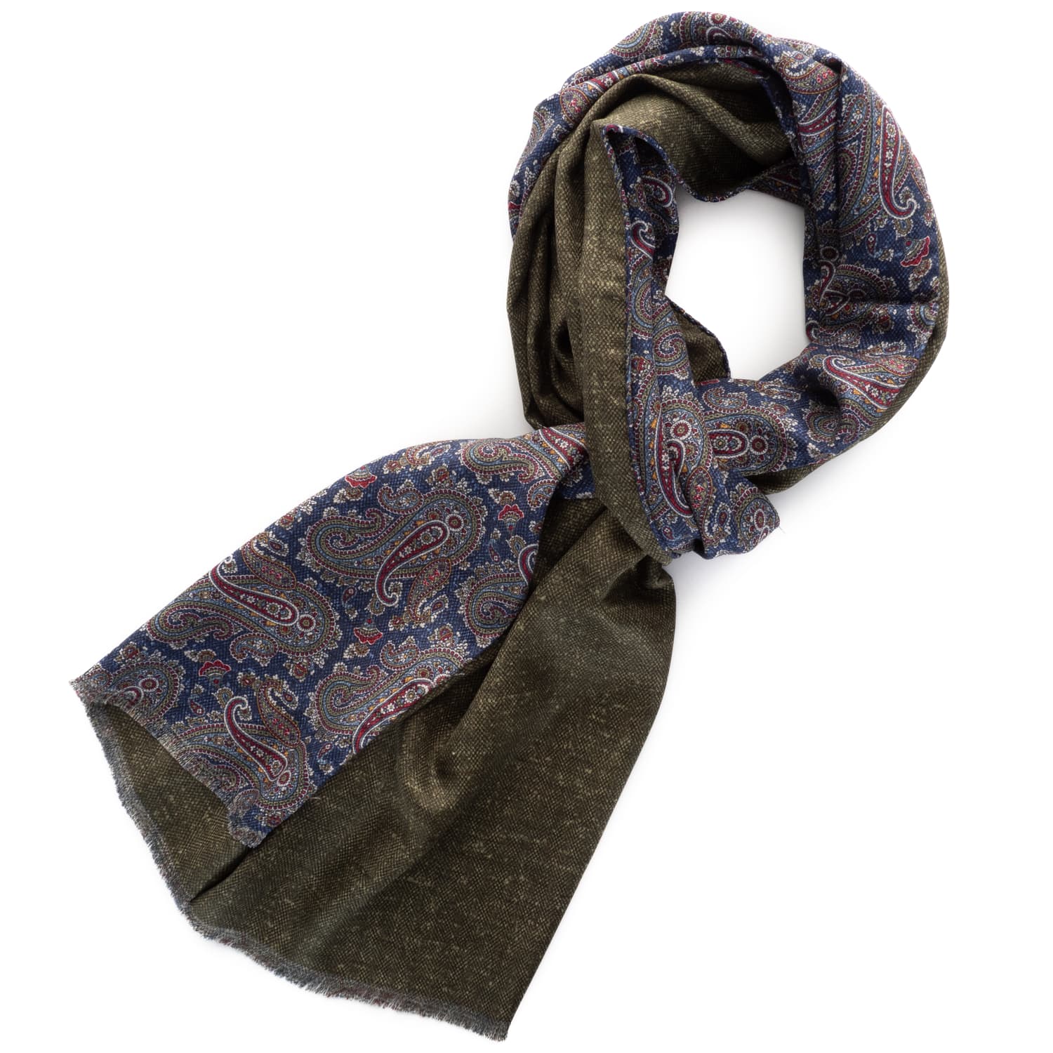Scarf Paisley Silk Blue
