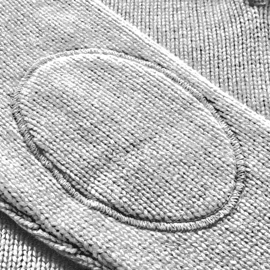 MIT sleeve patch tone-on-tone