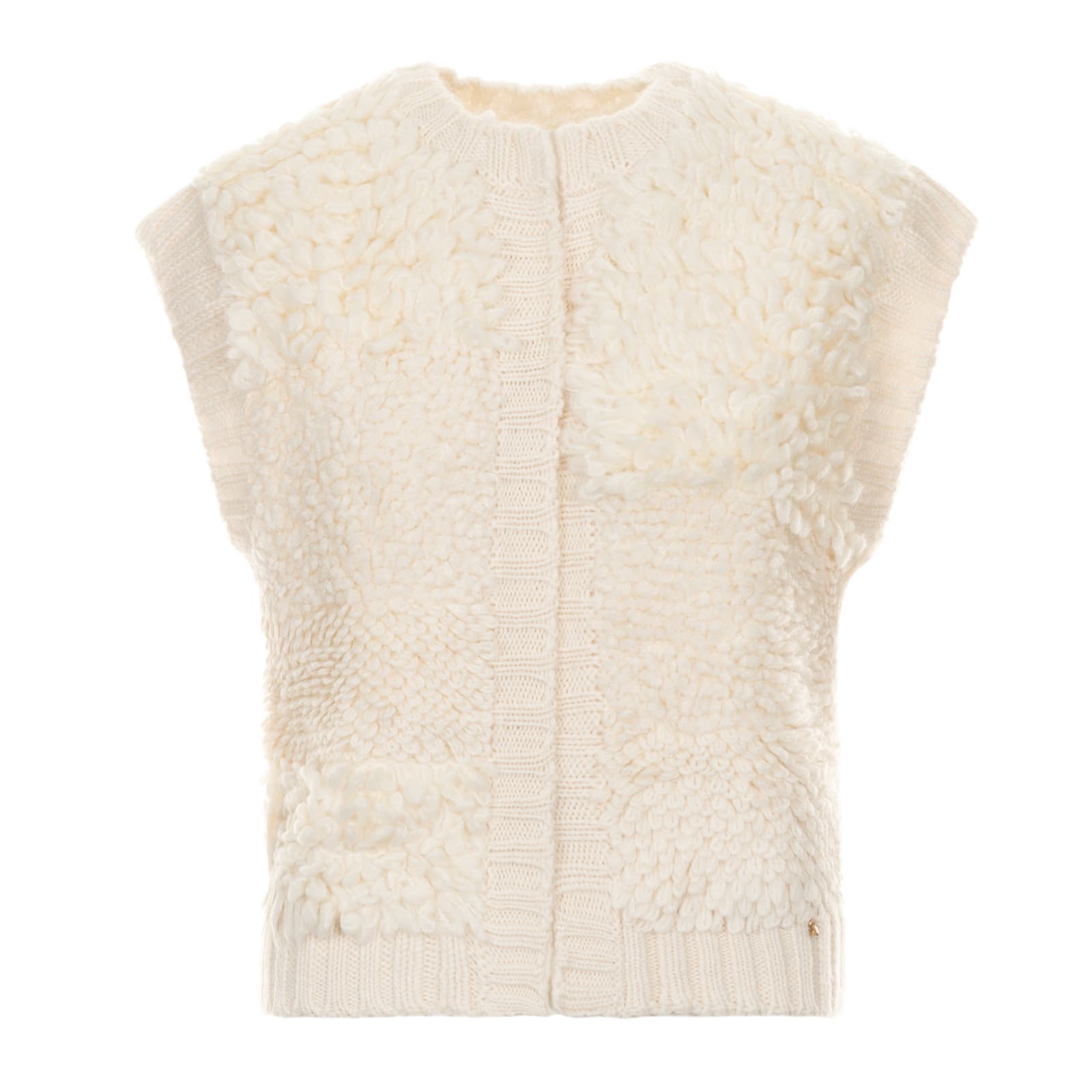 Knitted Vest Bongo Teddy Fleece