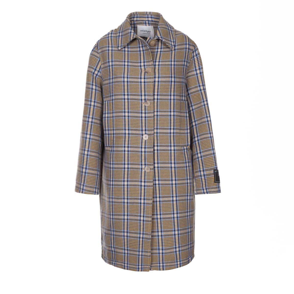 Singular row checkered coat