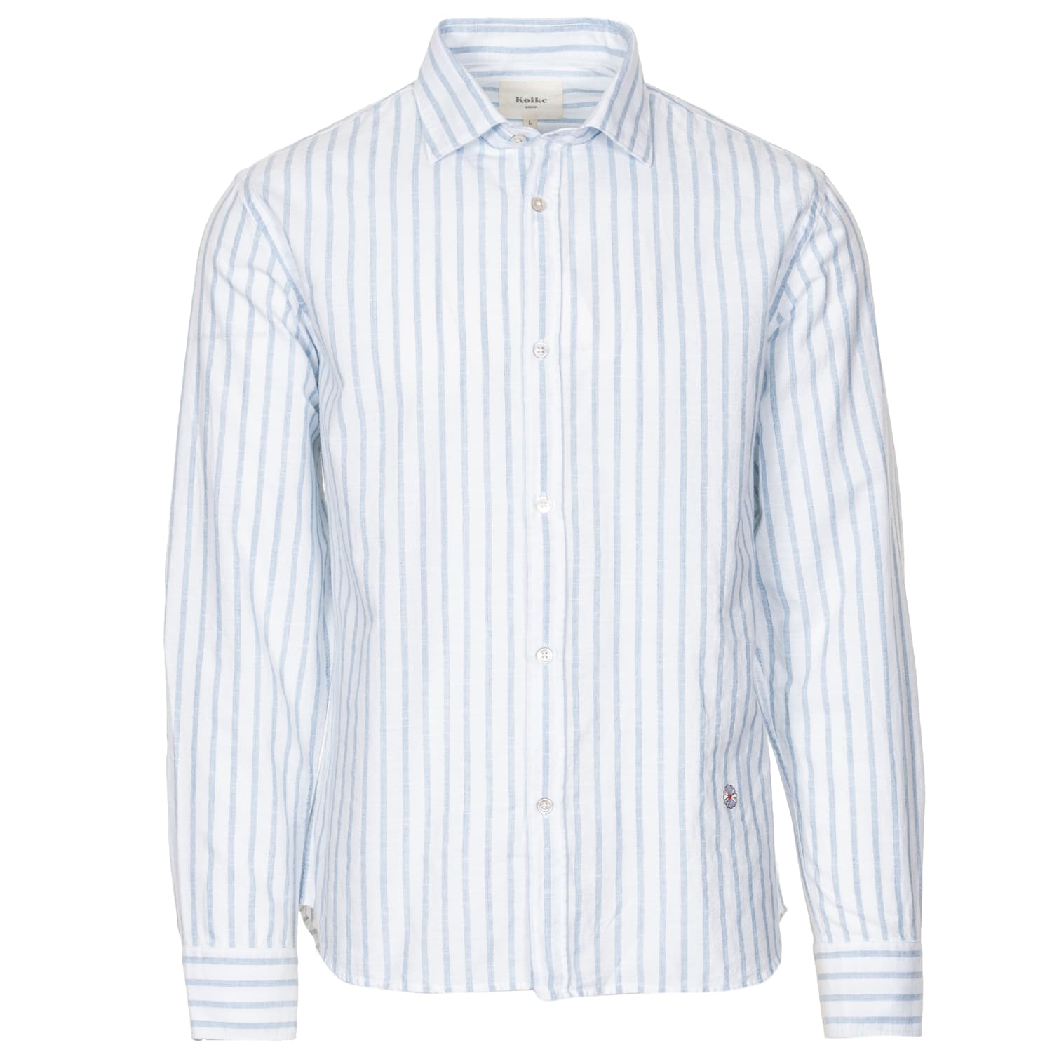 Blue and white striped shirt