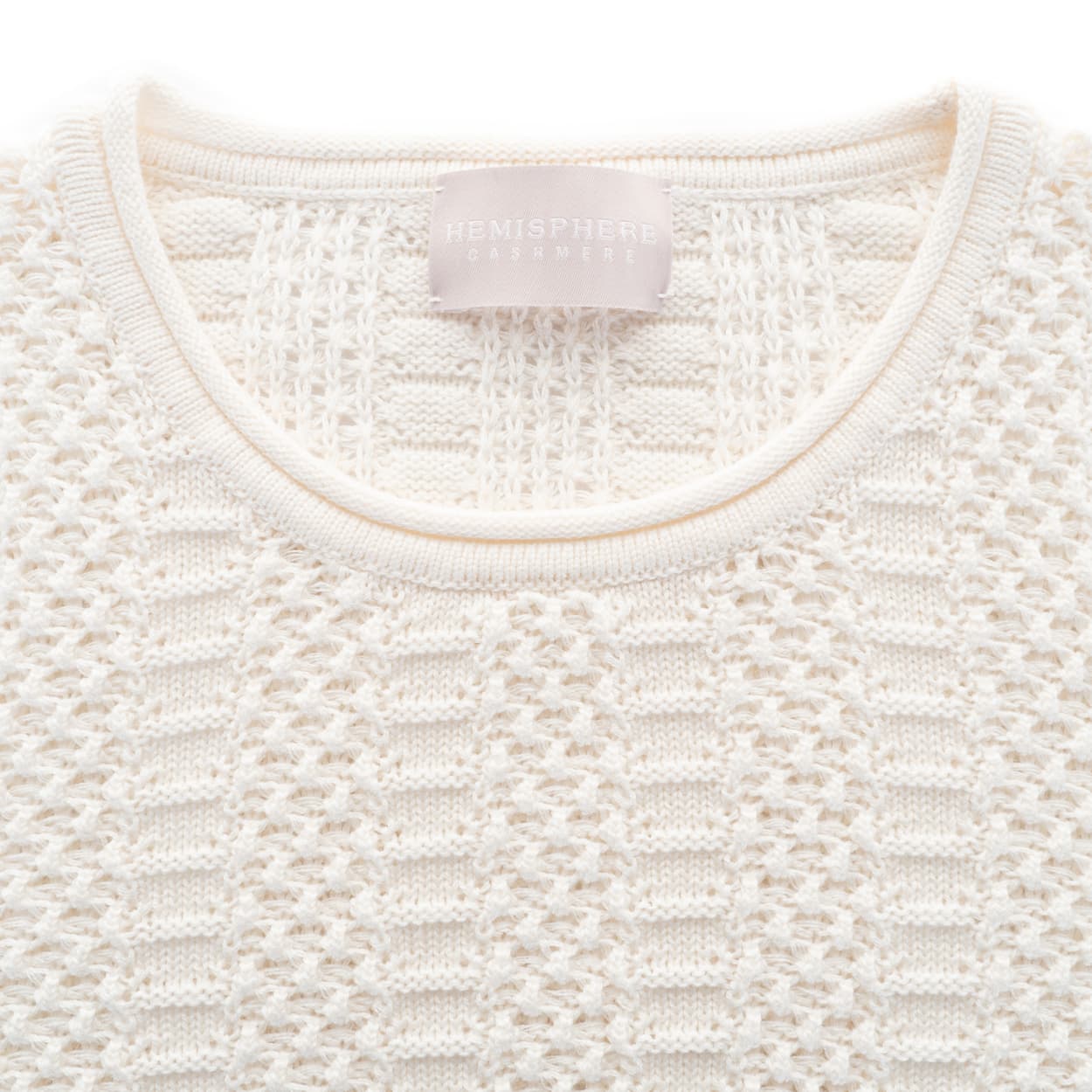 Lace knit top in white