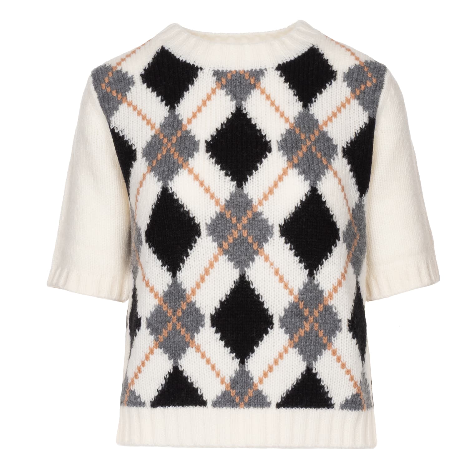 Short-Sleeve Sweater Wool-Cashmere
