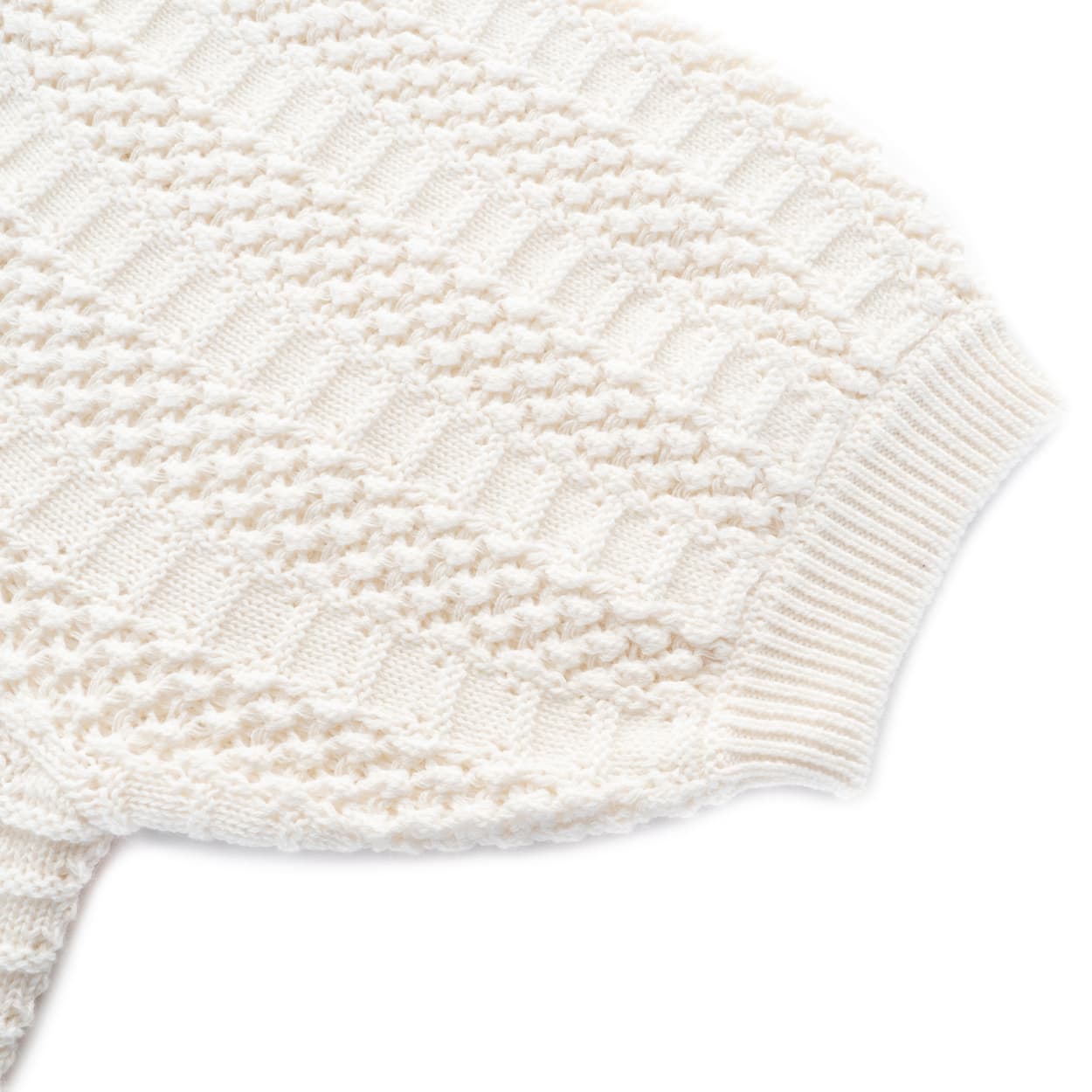 Lace knit top in white