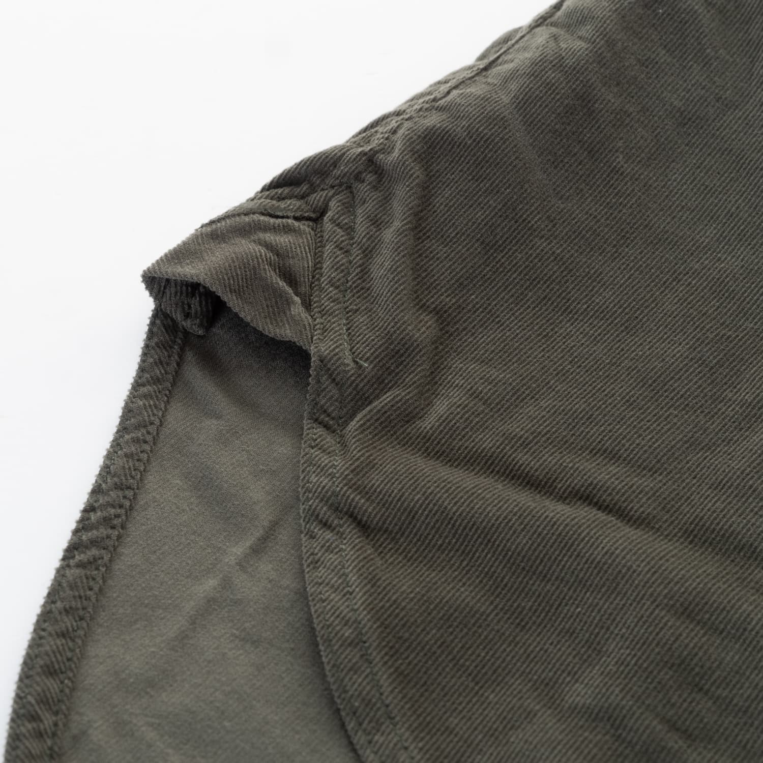 Fine Corduroy Blouse with Stand Collar