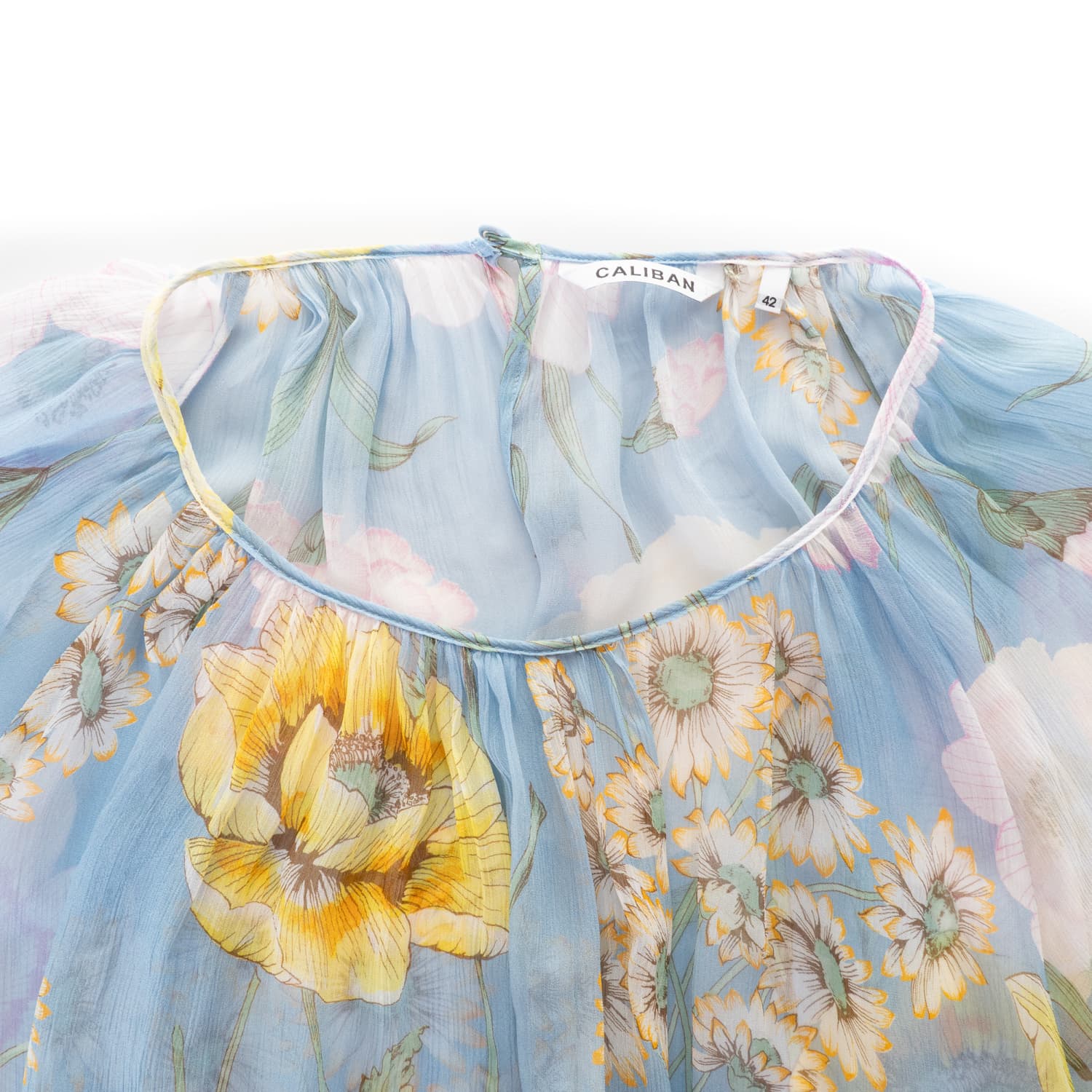 Light Blue Floral Viscose Blouse