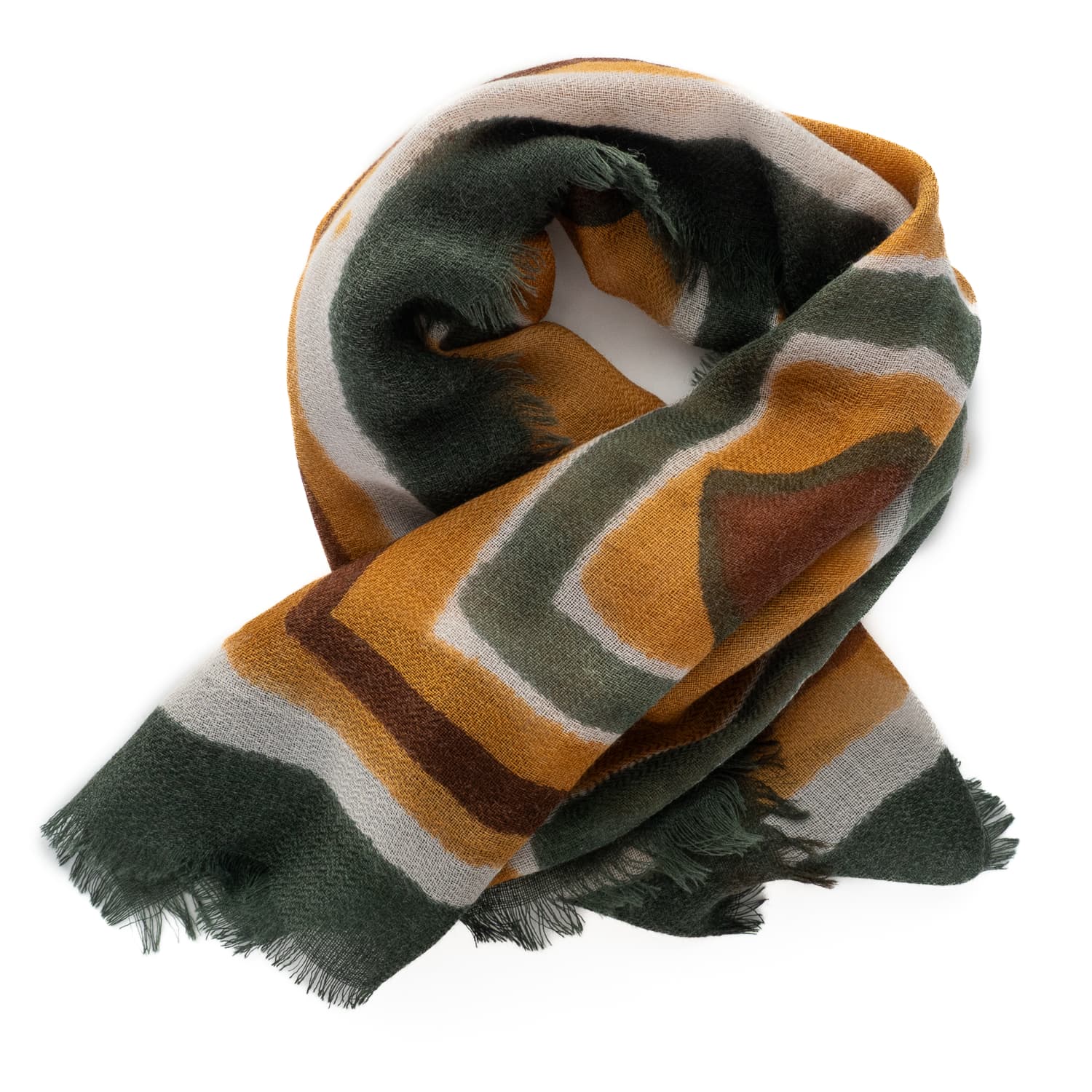 Wool Scarf with Graphic Pattern Wool Scarf with Graphic Pattern