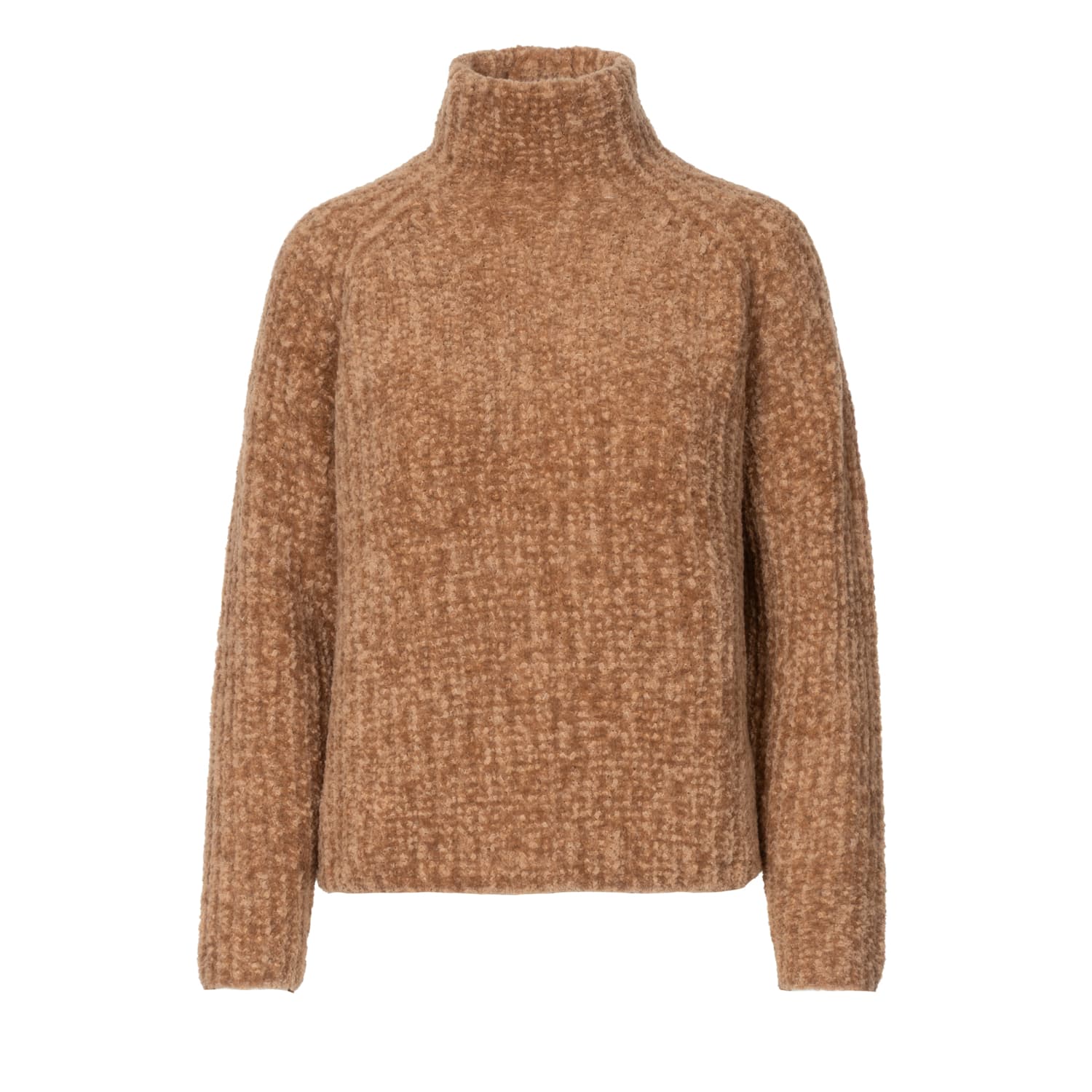 Bouclé Knit Turtleneck Sweater