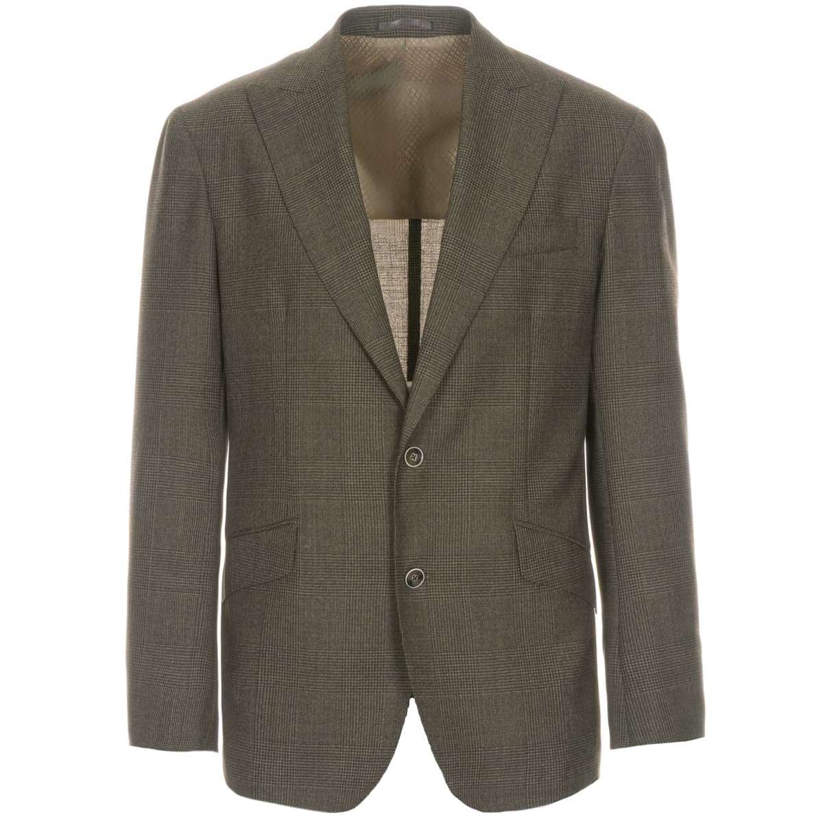 Suit Glen Check Olive Khaki
