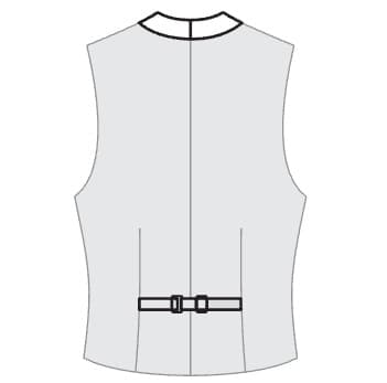 Back with lining, with fastening, fabric cut-out