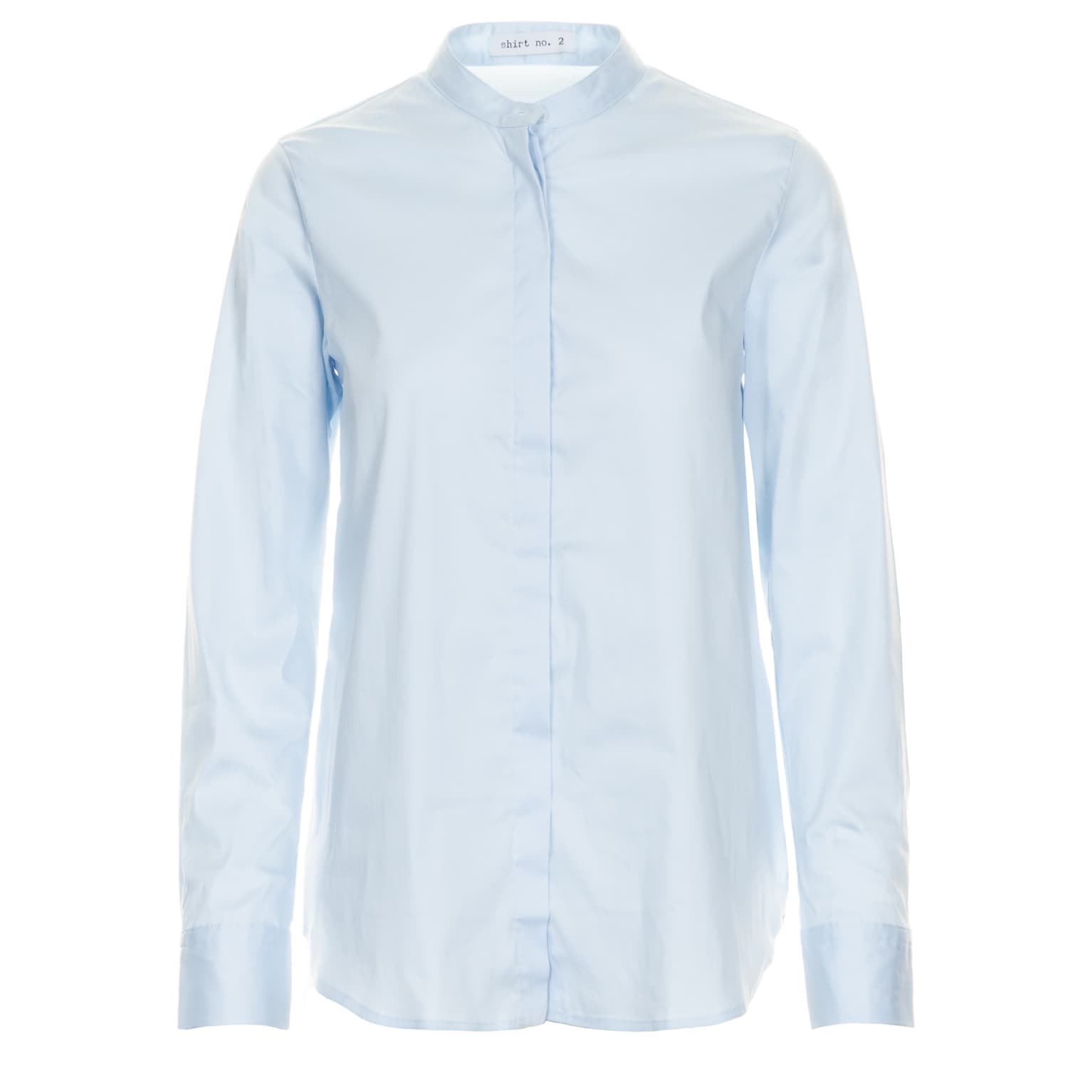Blouse Stand Up Collar Lightblue