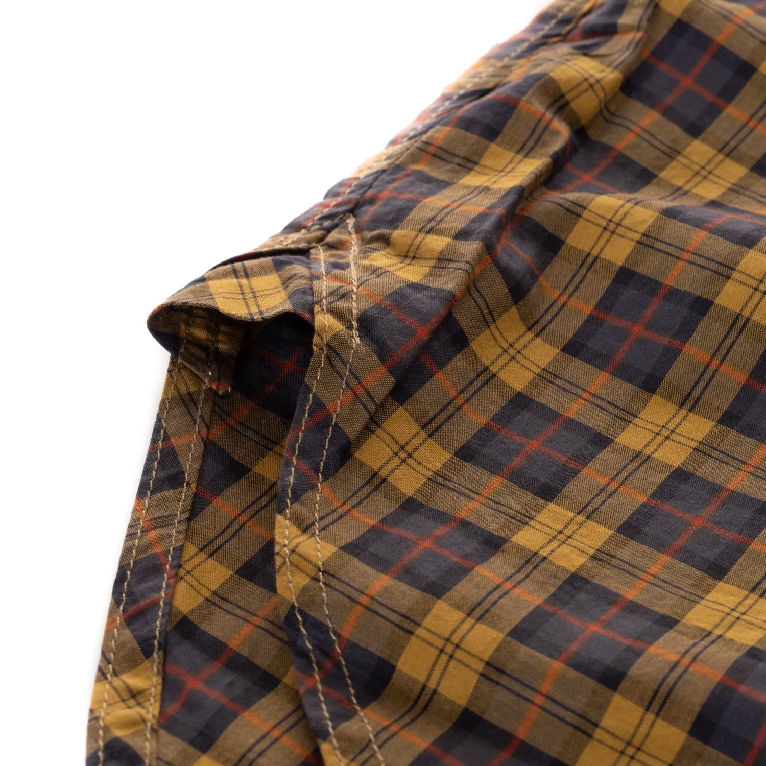 Cotton Blouse Stand Collar Checkered