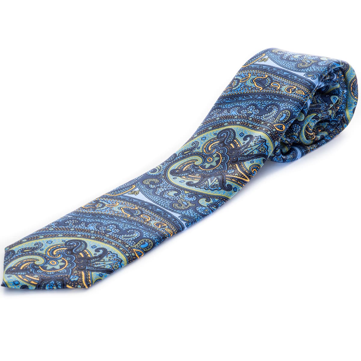 Tie Silk Paisley Blue