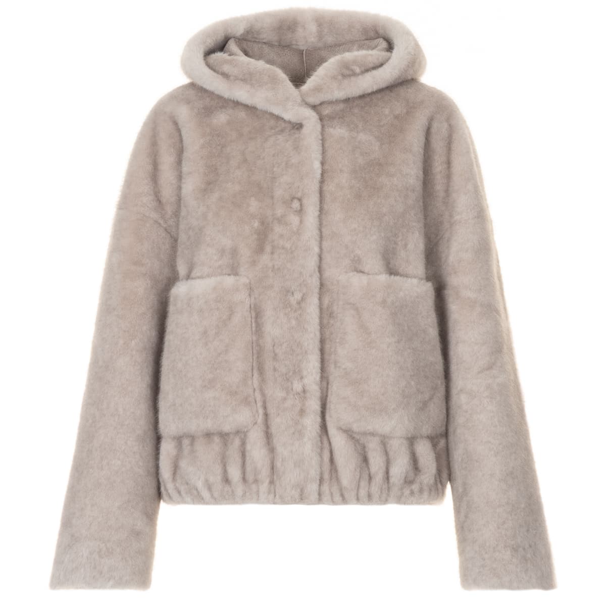 Faux Fur Jacket Light Gray Faux Fur Jacket Light Gray