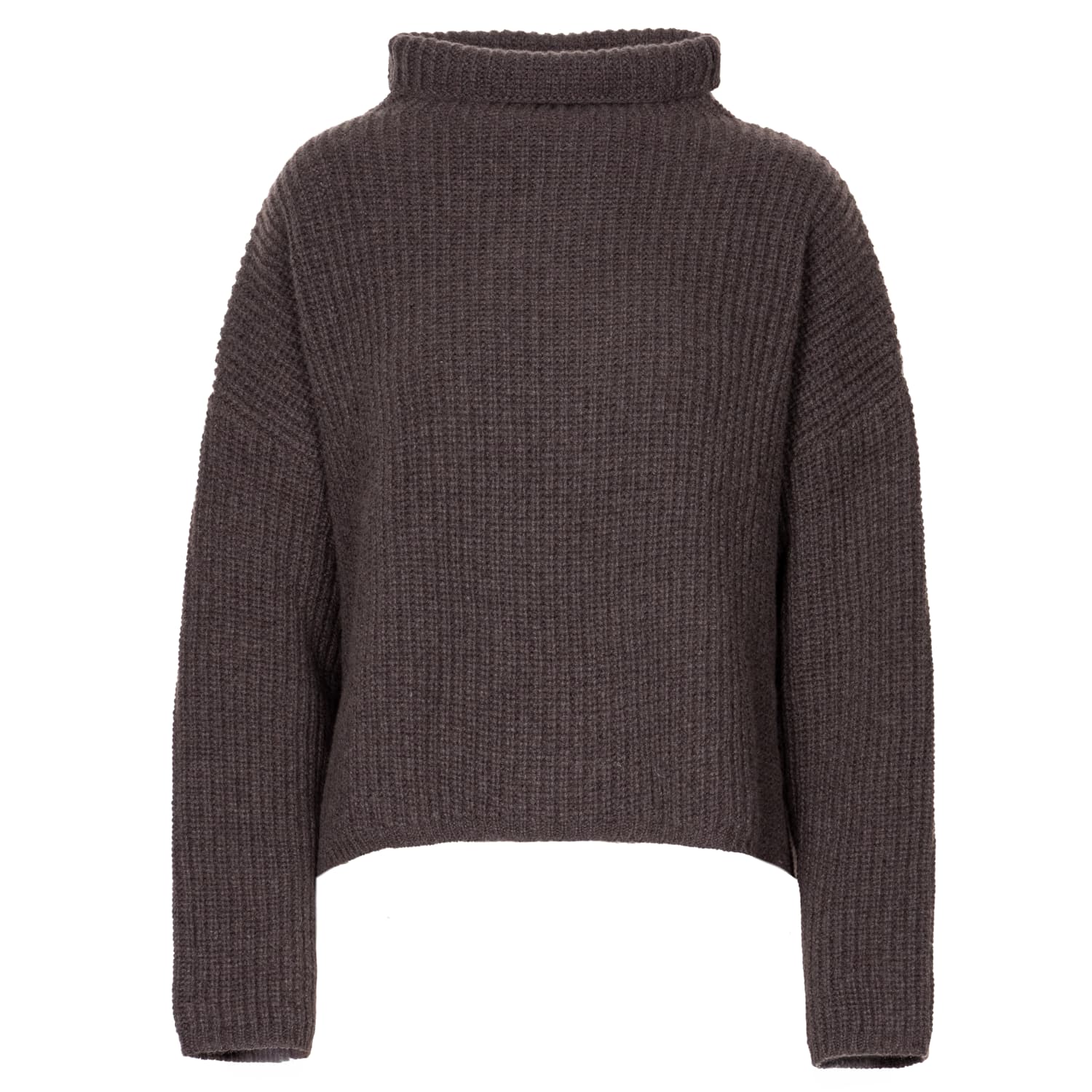 Brown cashmere turtleneck sweater