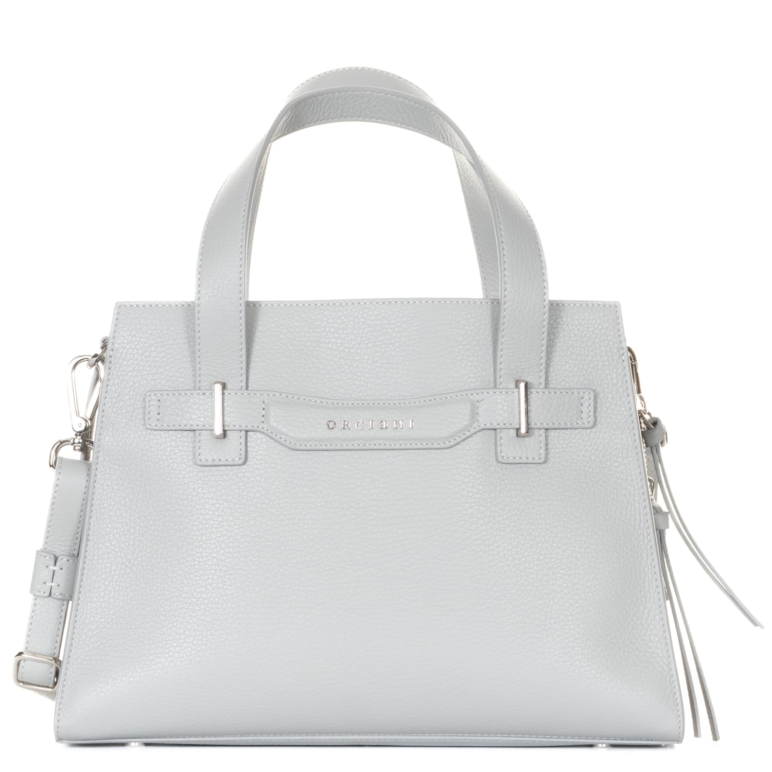 Leather Handbag Light Grey