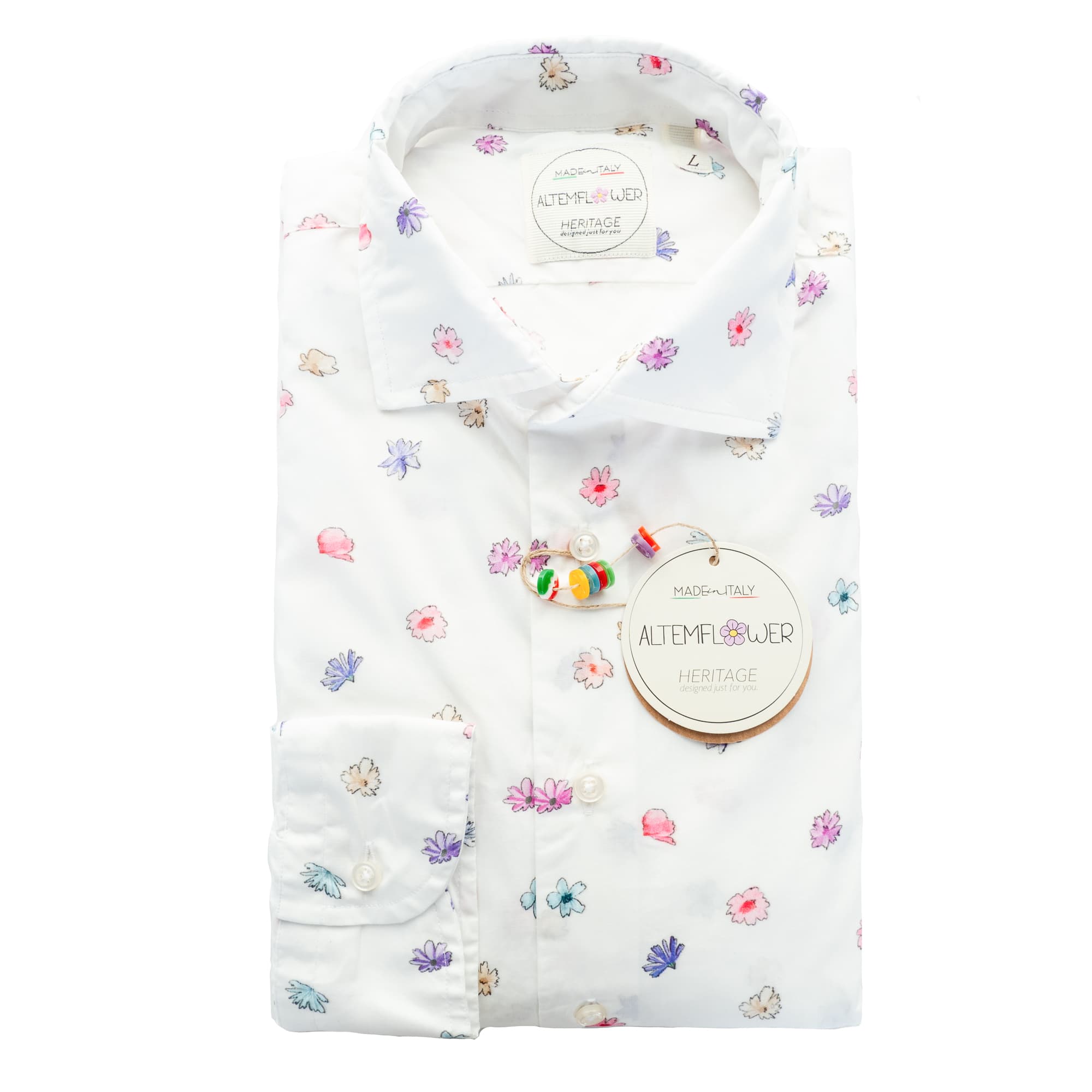 Shirt Positano White floral pattern