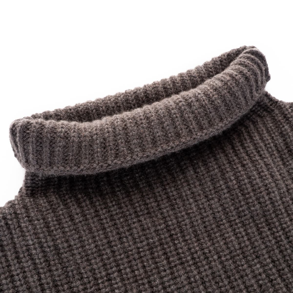 Brown cashmere turtleneck sweater