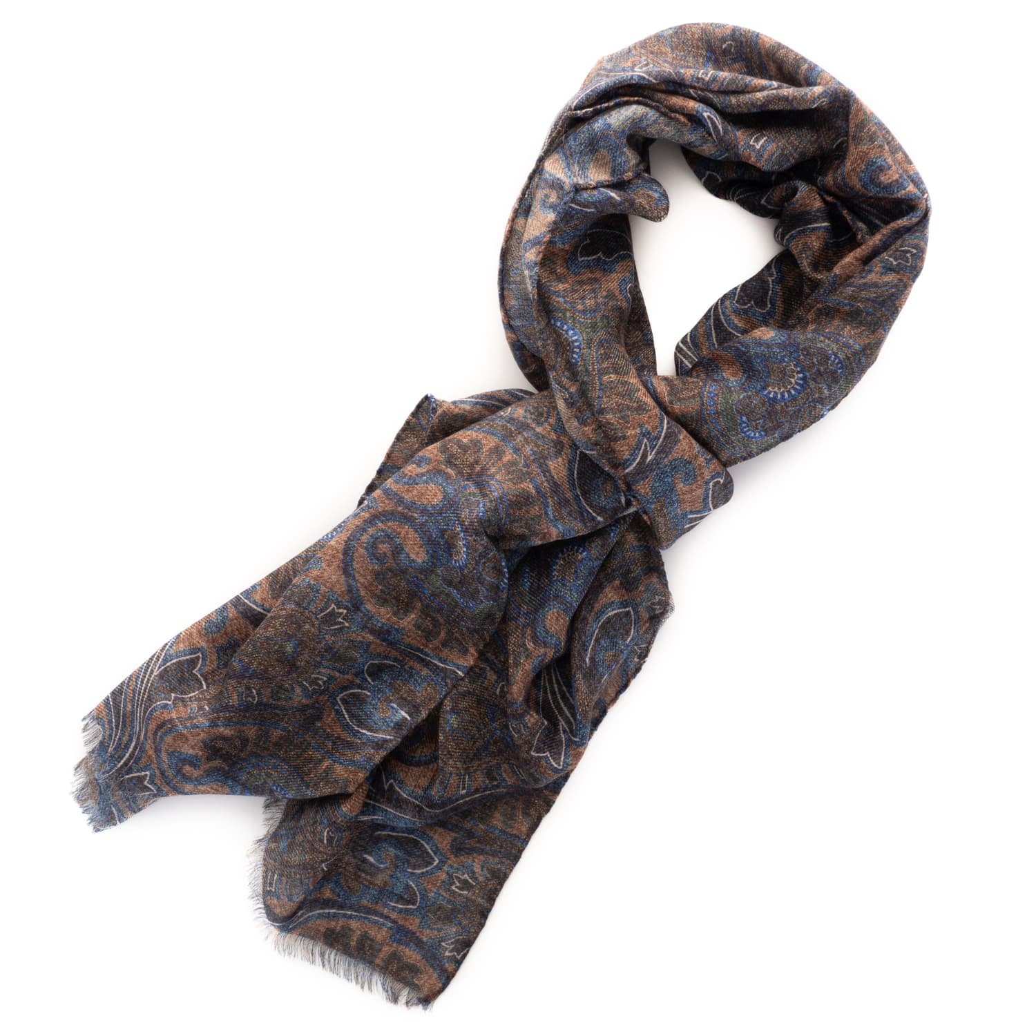 Scarf cashmere-silk blend flowered