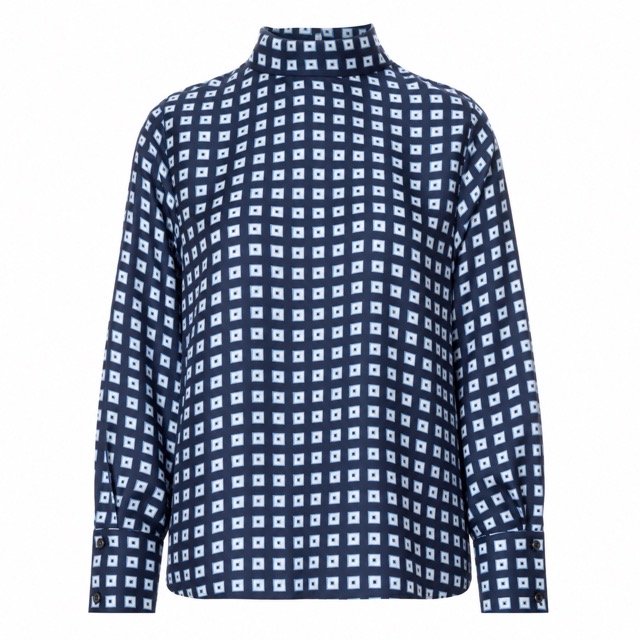 Silk Blouse with Geometric Pattern