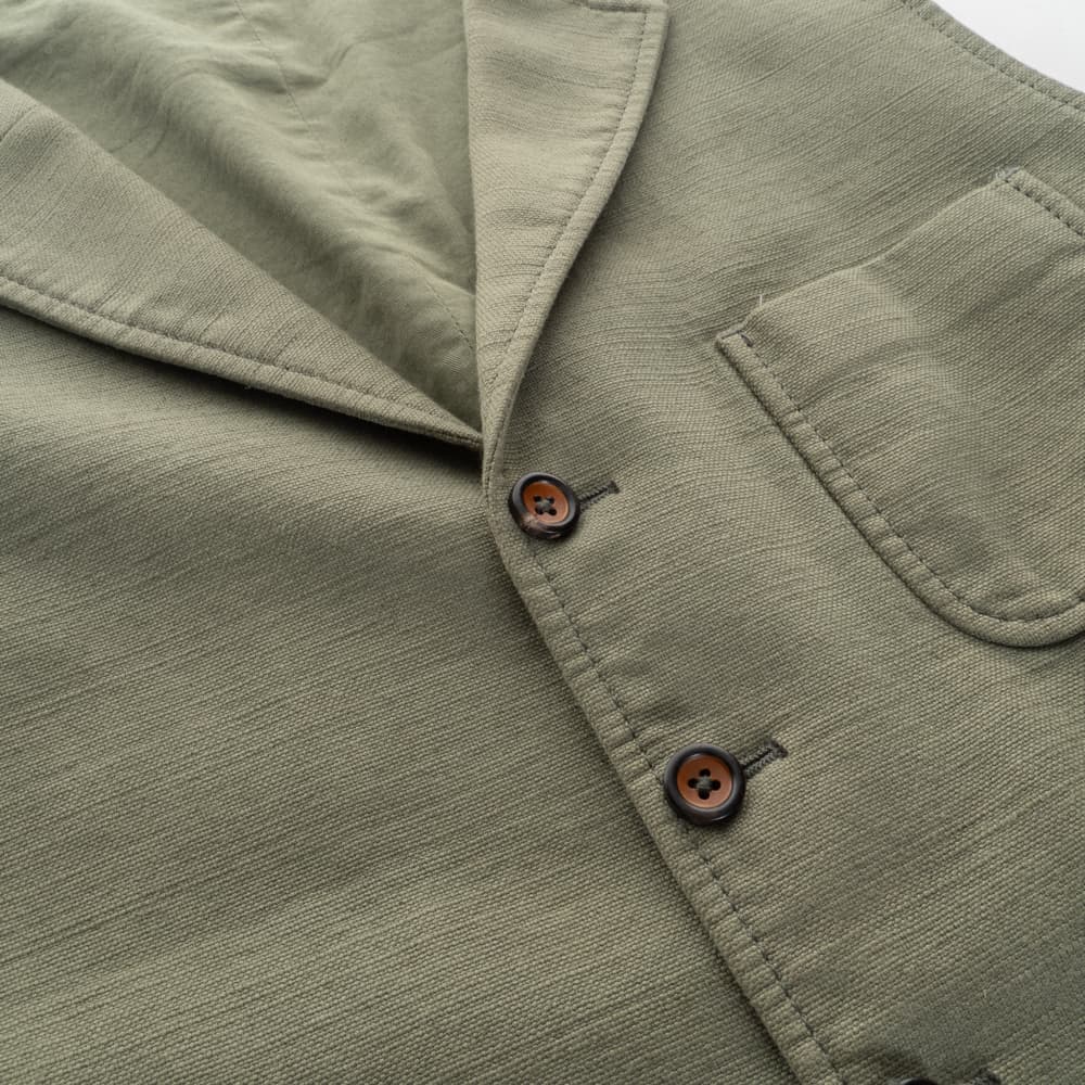 Waistcoat olive cotton linen
