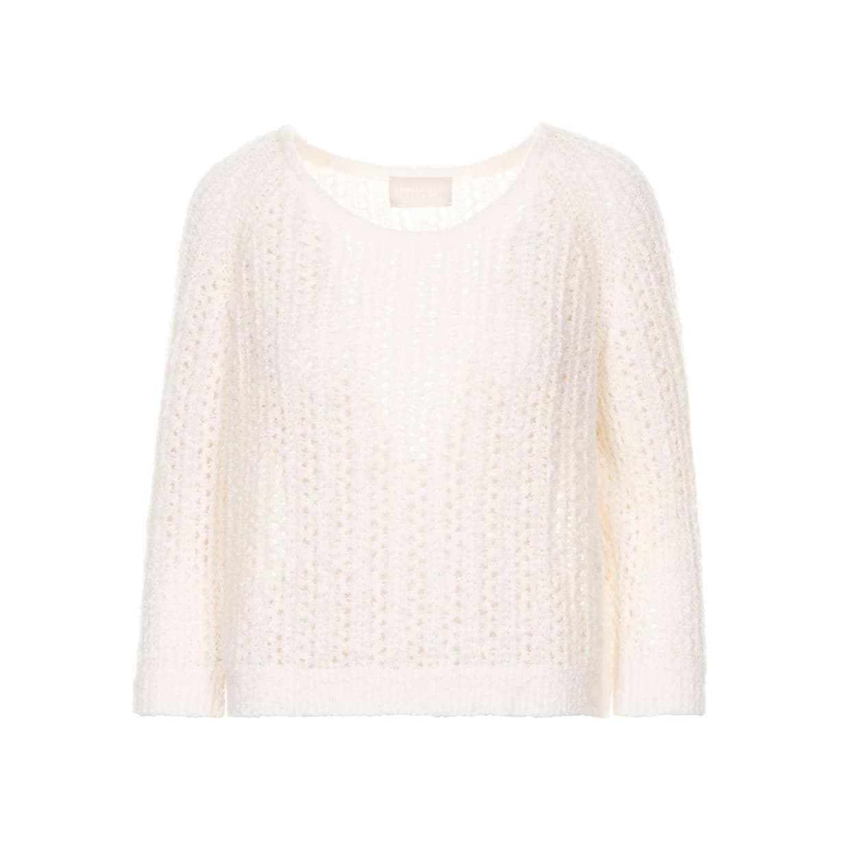 Lace knit top in white