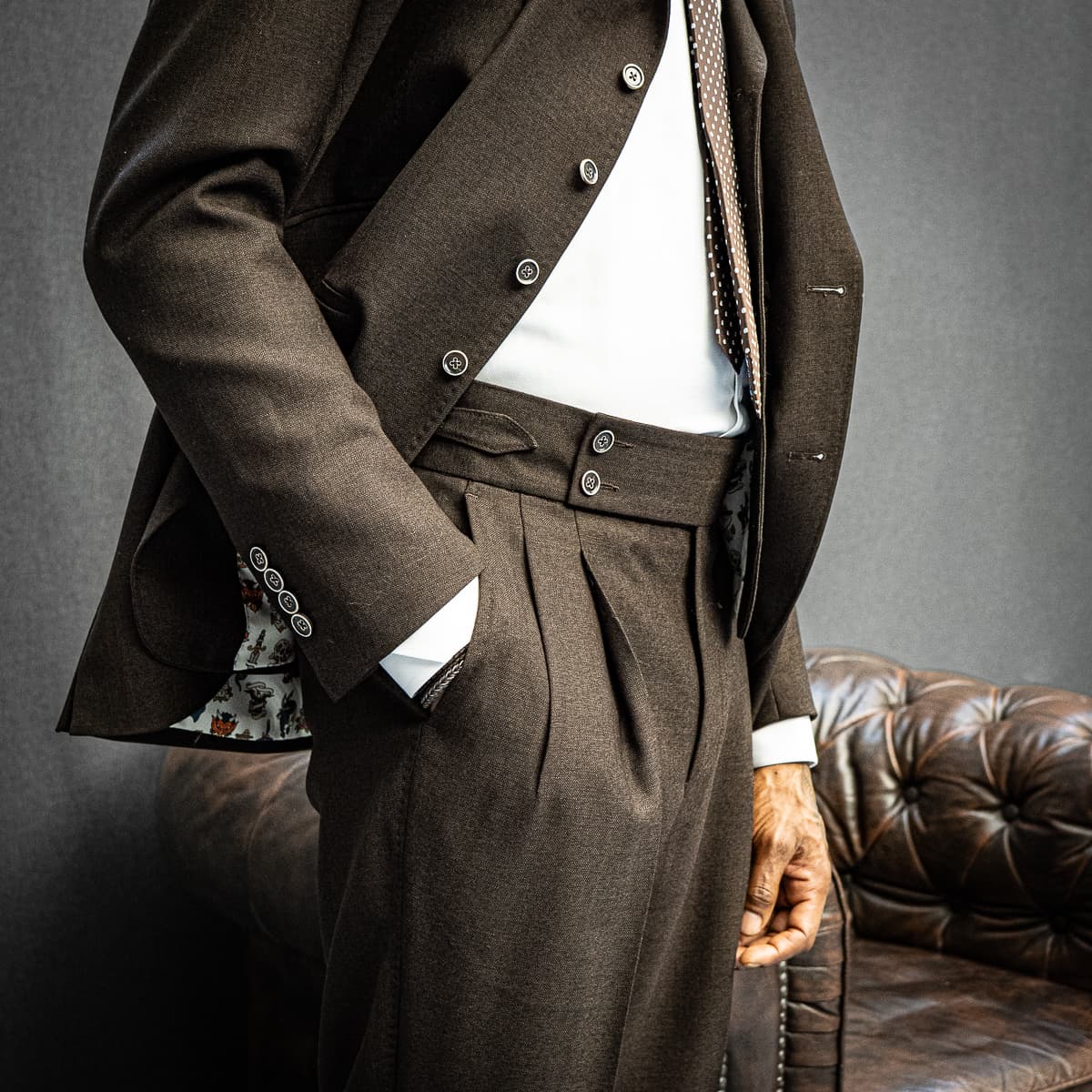 Virgin Wool Suit Brown