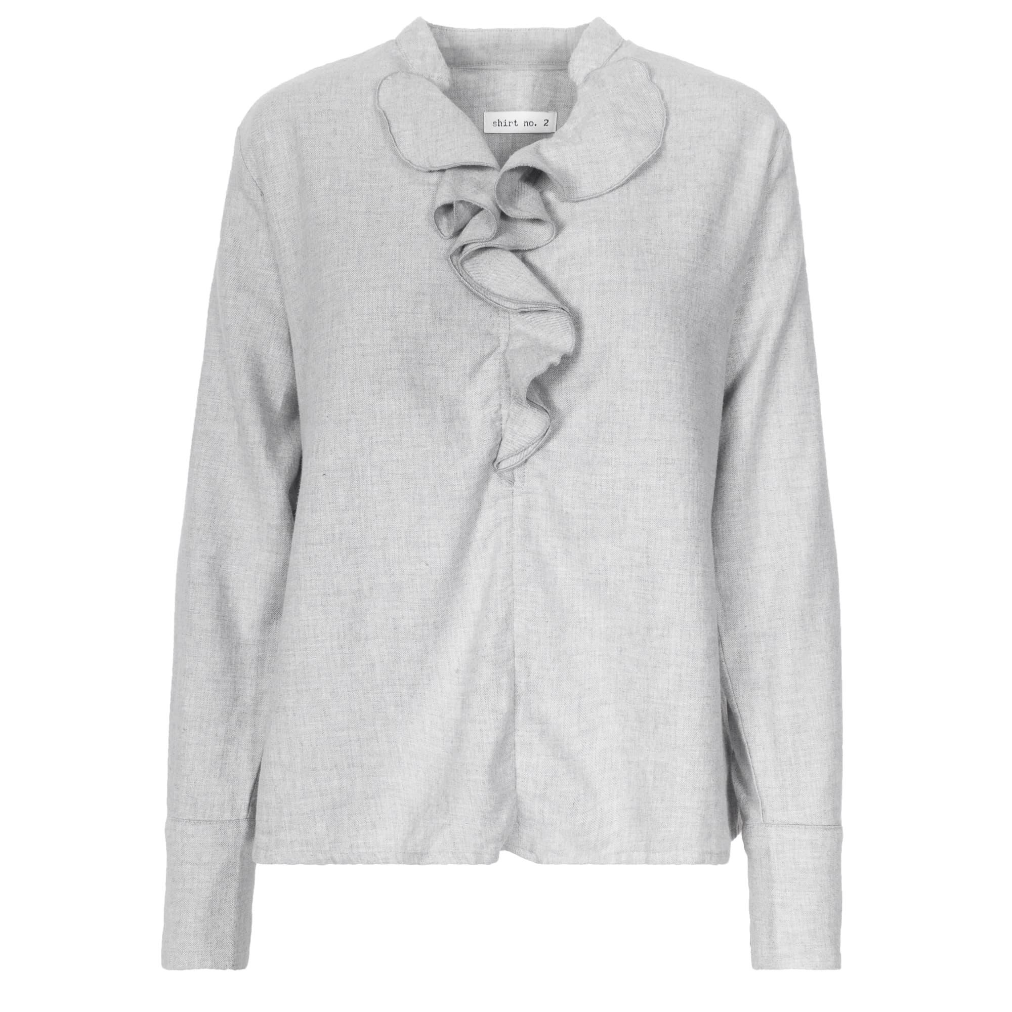 Cotton Blouse with Ruffle