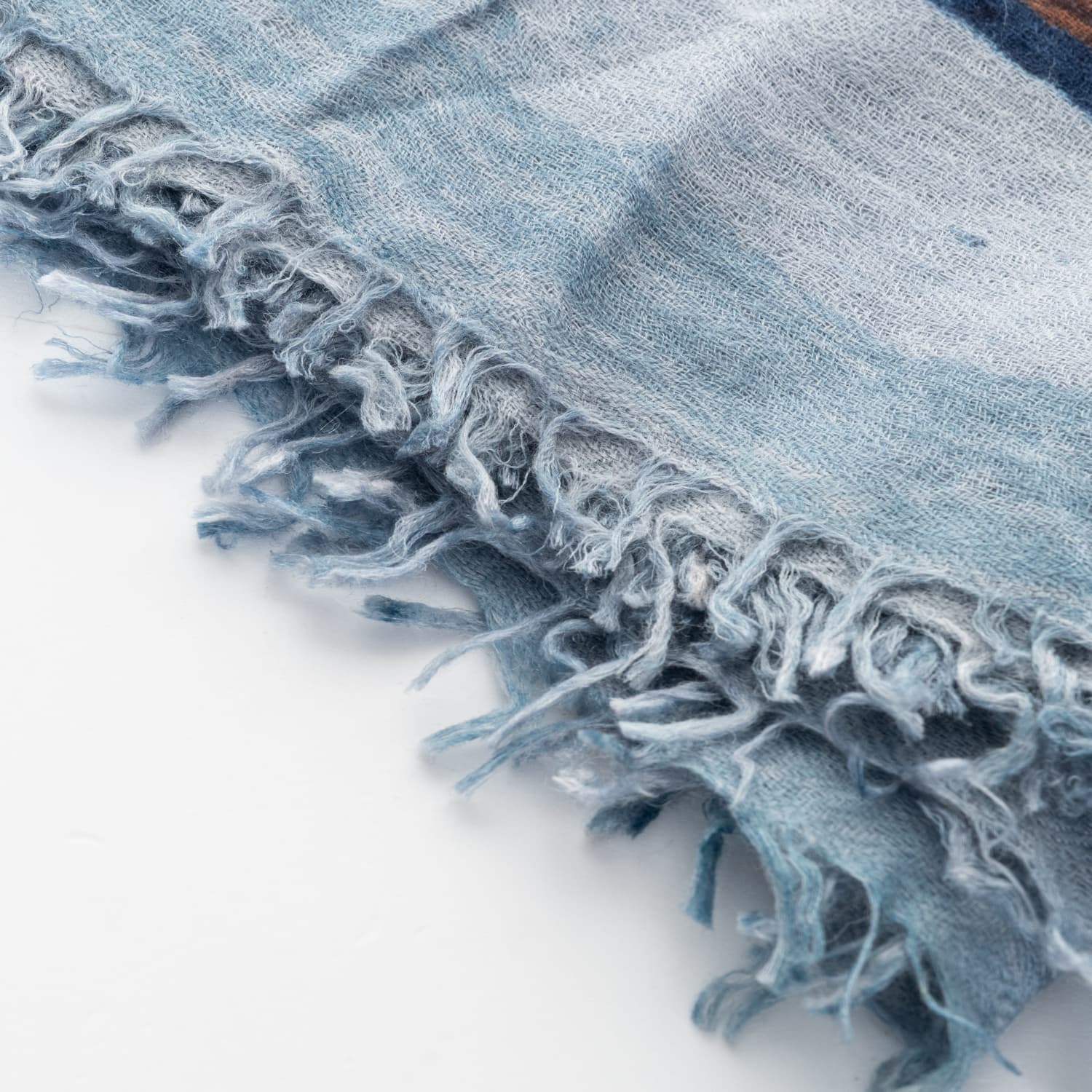 Wool Scarf Blue Patterned