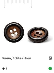 Black-brown horn button H48