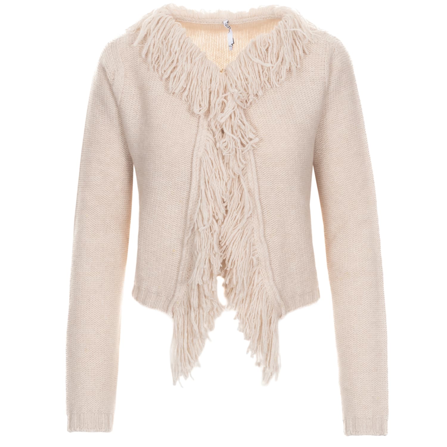Cardigan fringed cashmere-silk