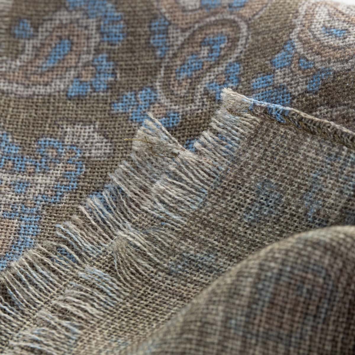 Wool Scarf Paisley Kaki