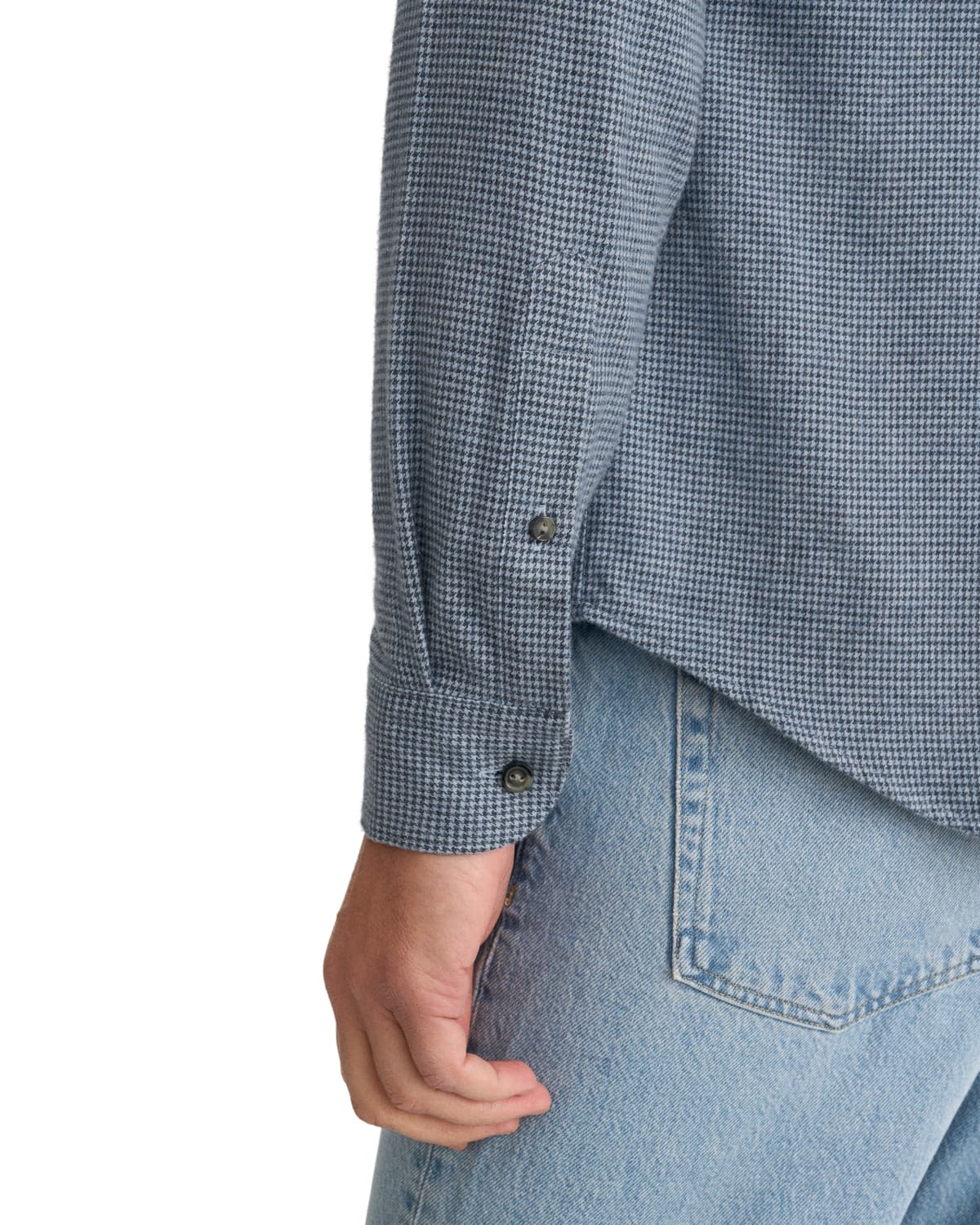 Casual Houndstooth Flannel Shirt