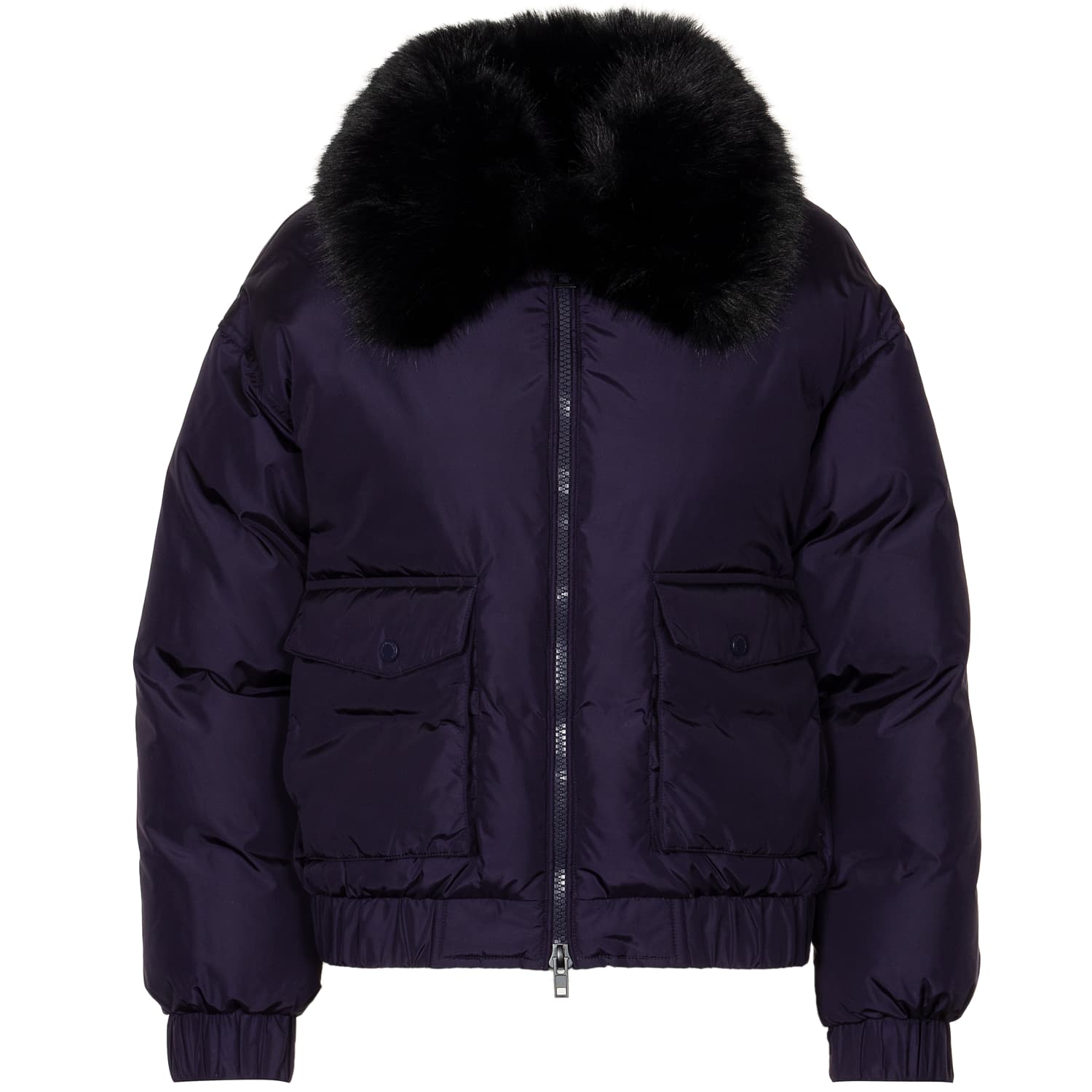 Down Jacket with Faux-Fur Collar
