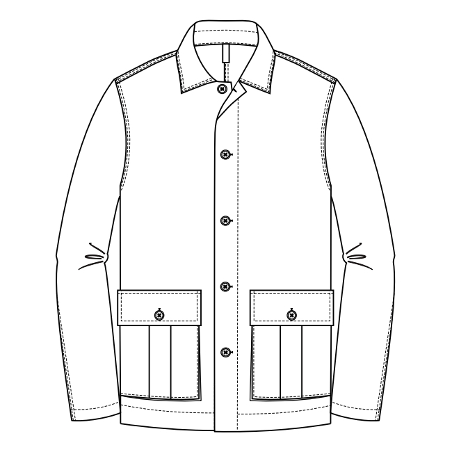 2 patch pockets with flaps