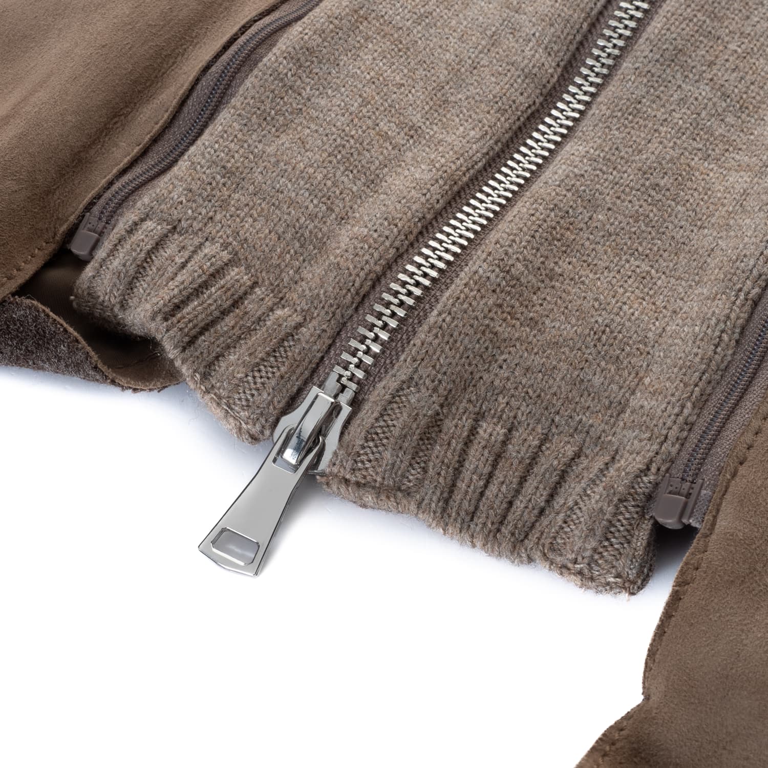 Leather Jacket with Removable Knit Insert