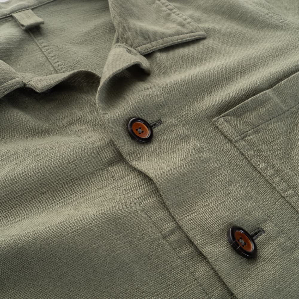 Cotton-linen Shacket Khaki