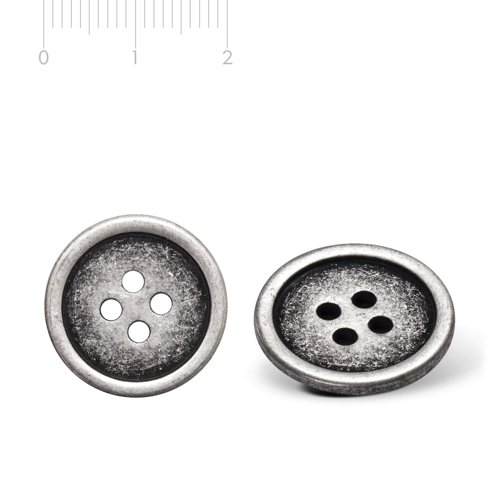 Silver vintage metal button M22